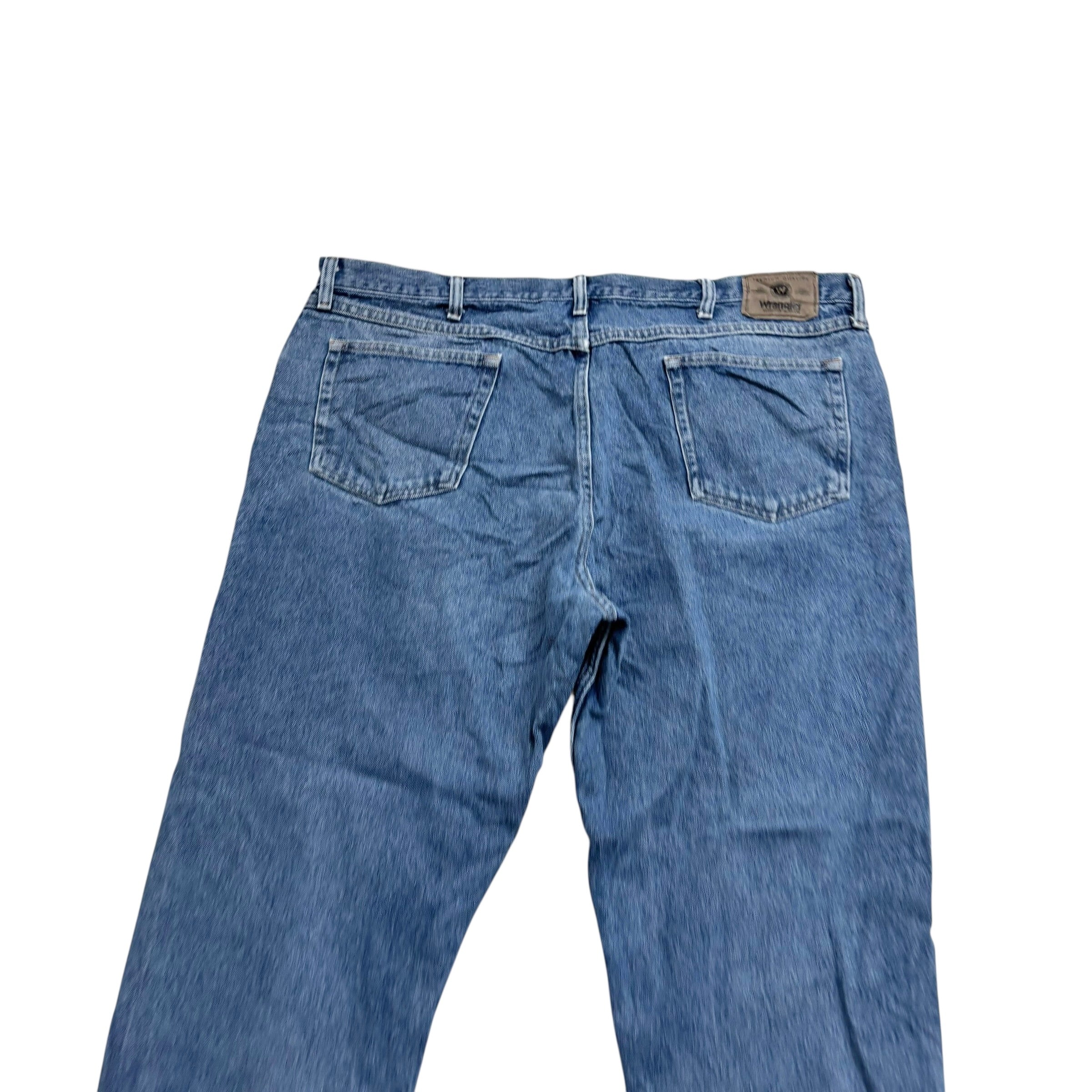 Wrangler Jeans W42 L30 Mens Mid Blue Relaxed Straight Fit Denim (E)