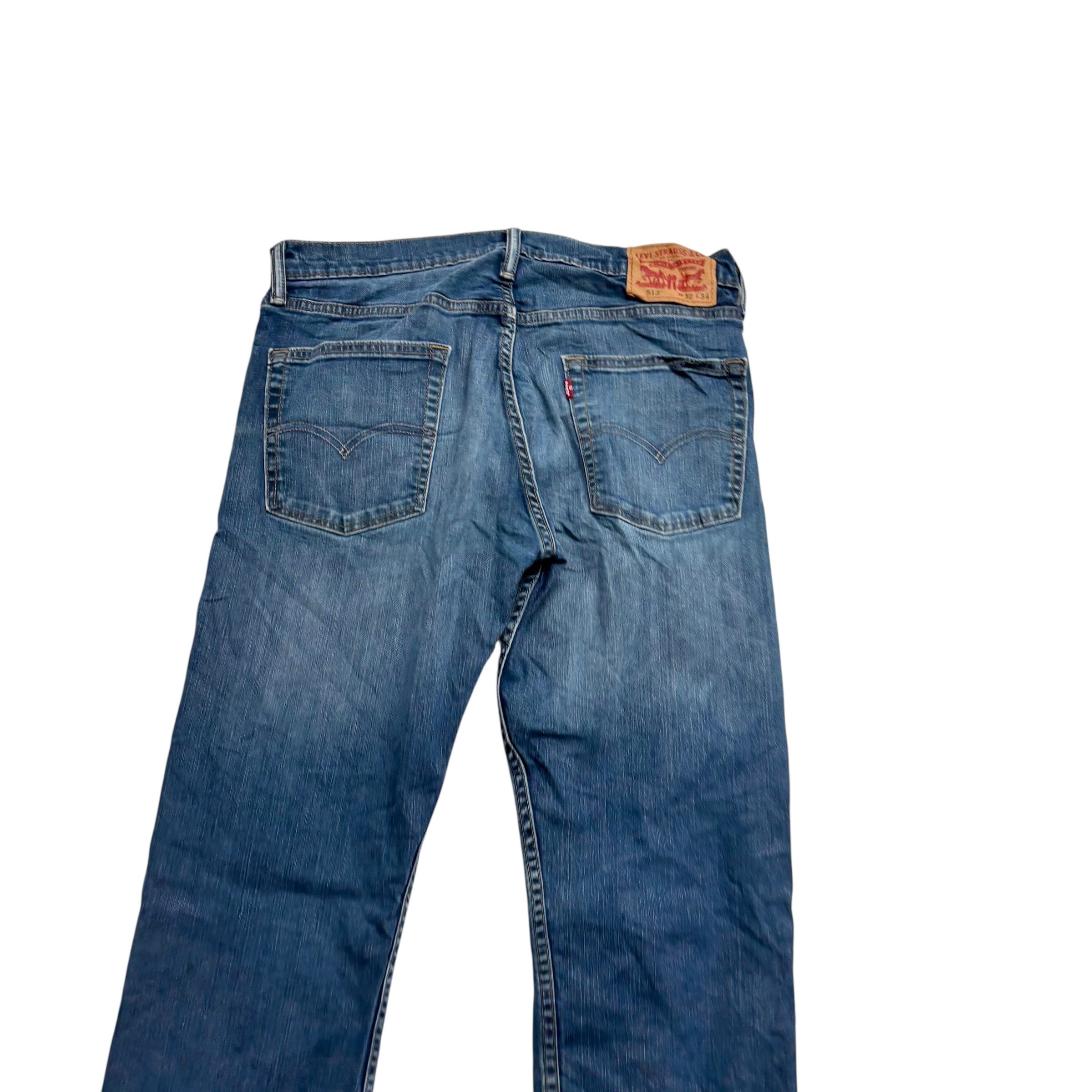 Levis 513 Jeans W32 L34 Mens Blue Slim Straight Fit Stretch Denim