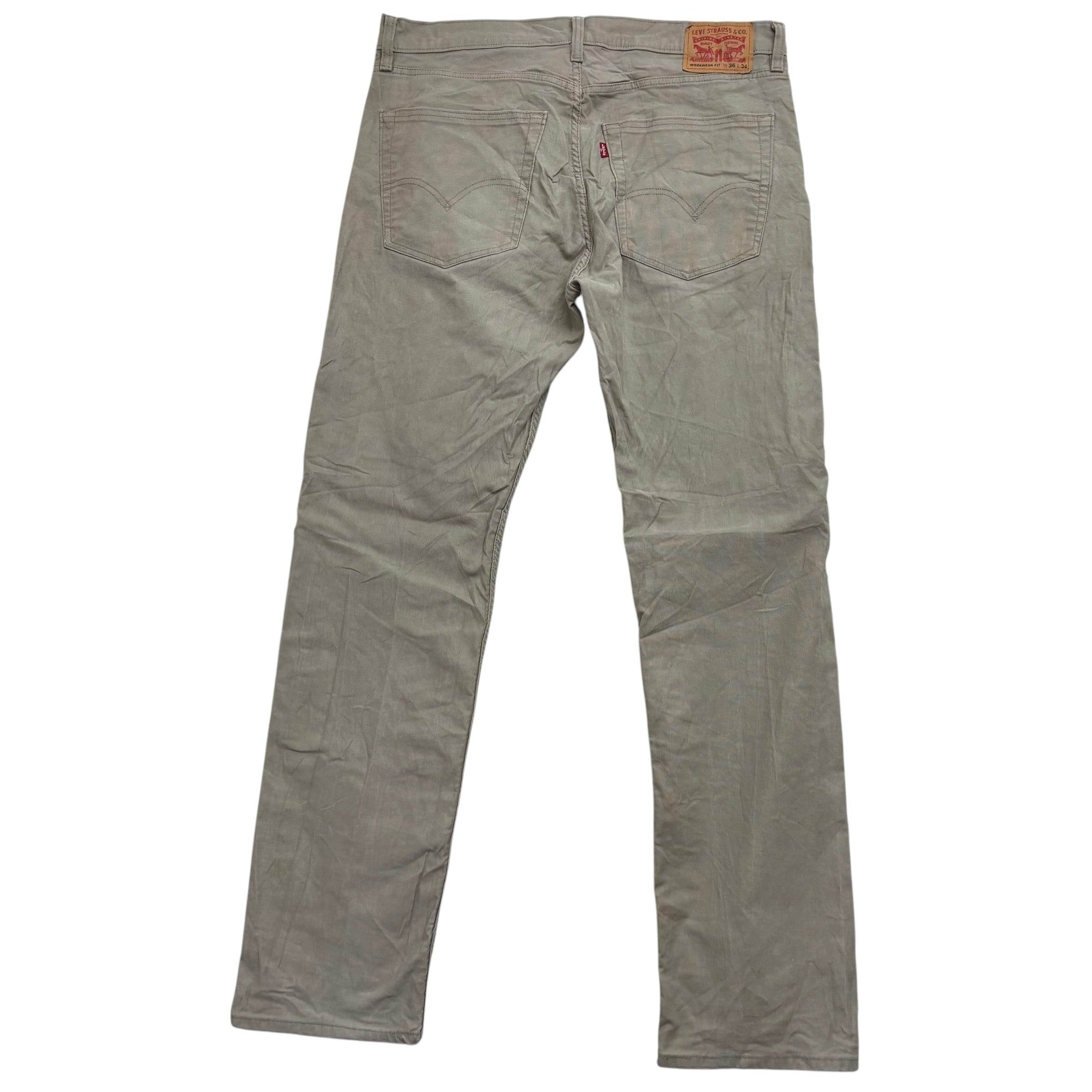 Levis Workwear Jeans W36 L34 Mens Beige Stone Regular Straight Fit Stretch Denim