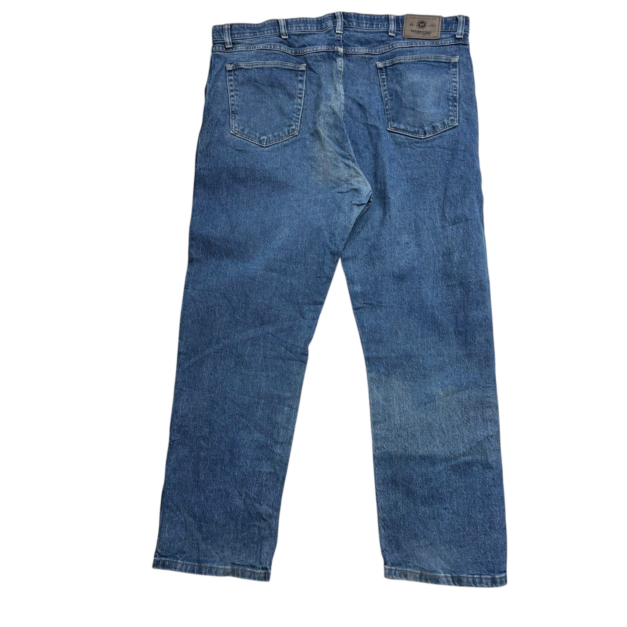 Wrangler Jeans W40 L30 Mens Mid Blue Regular Straight Fit Stretch Denim (F)