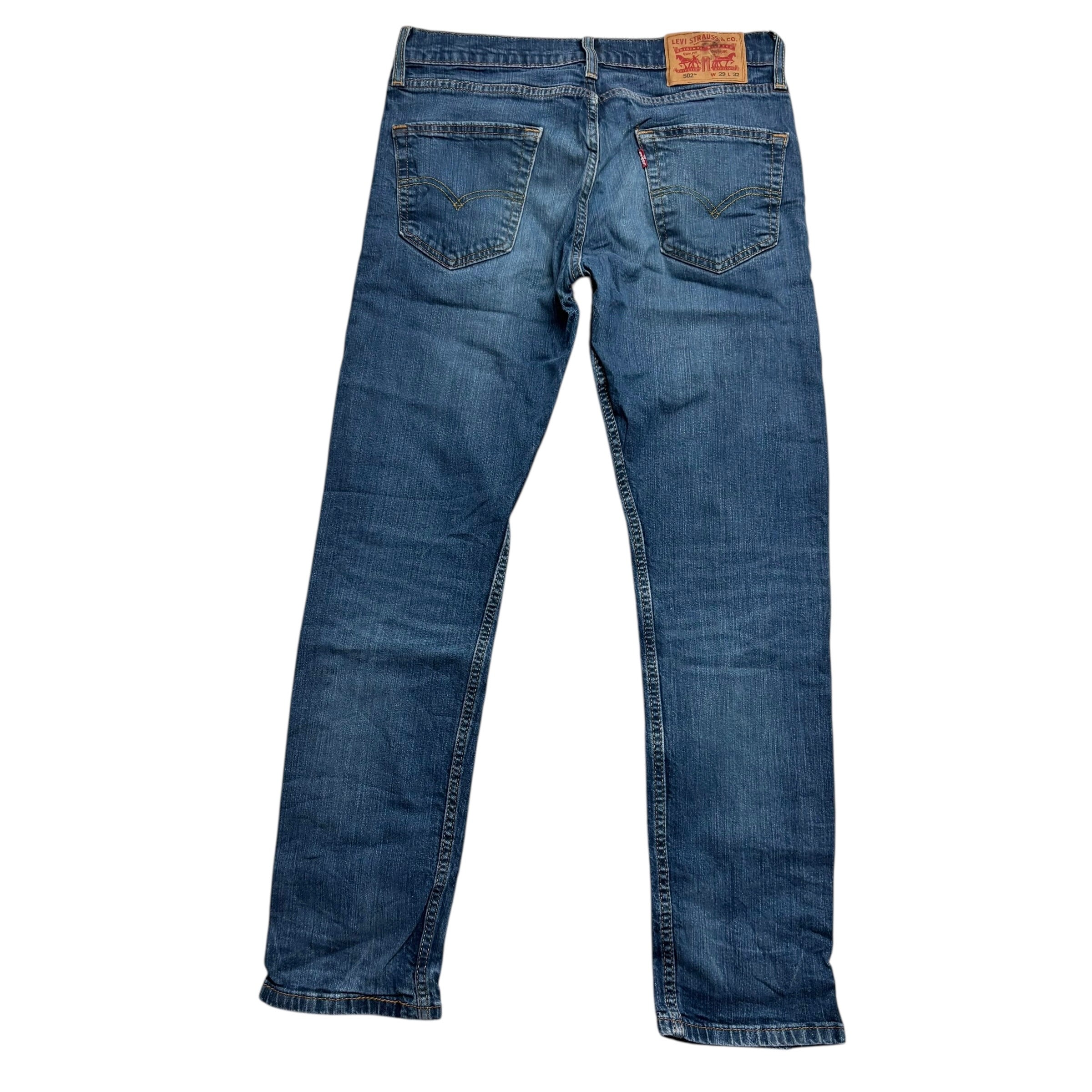 Levis 502 Jeans W30 L30 Mens Dark Blue Regular Tapered Fit Stretch Denim (E)
