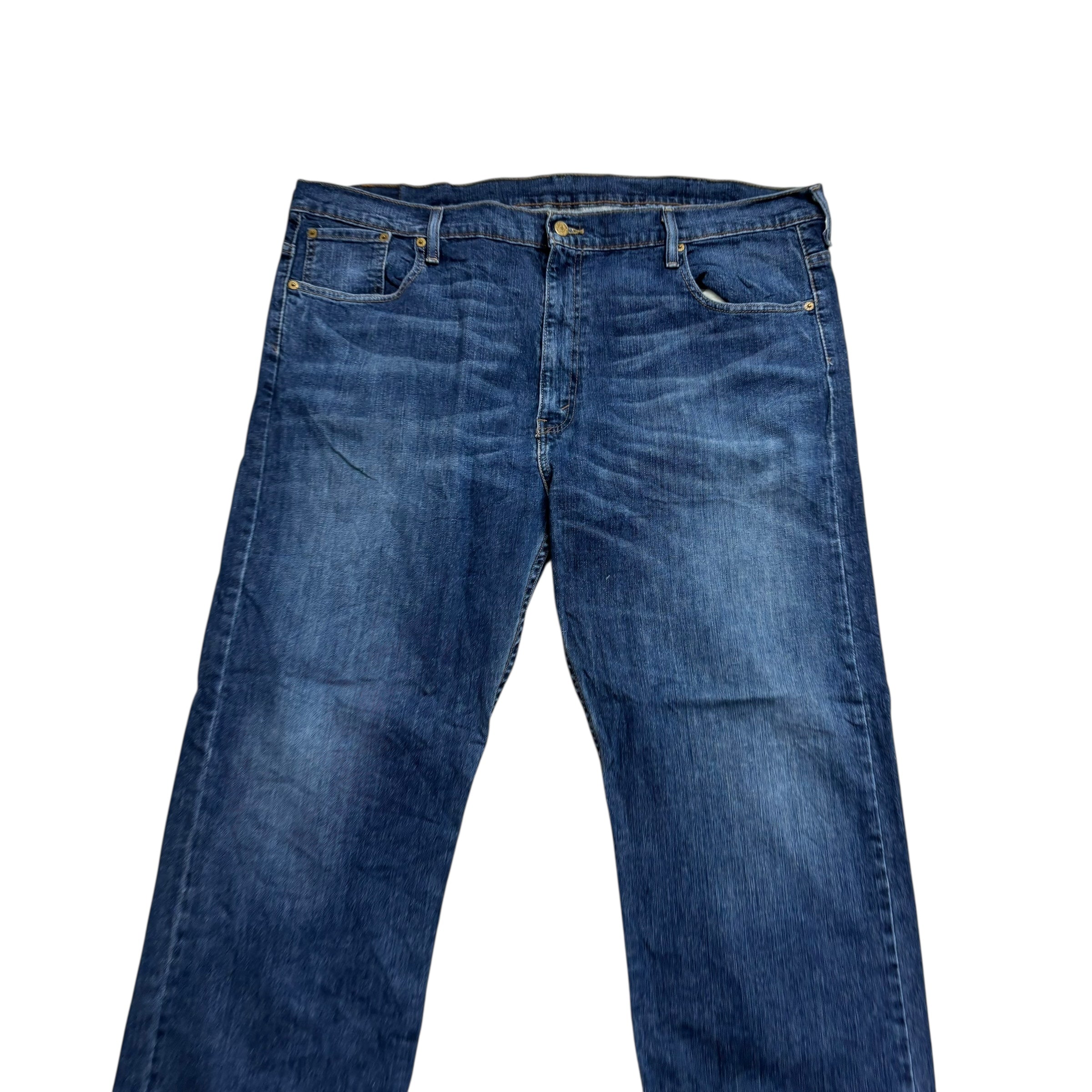 Levis 569 Jeans W42 L30 Mens Mid Blue Baggy Relaxed Straight Fit Stretch Denim (E)
