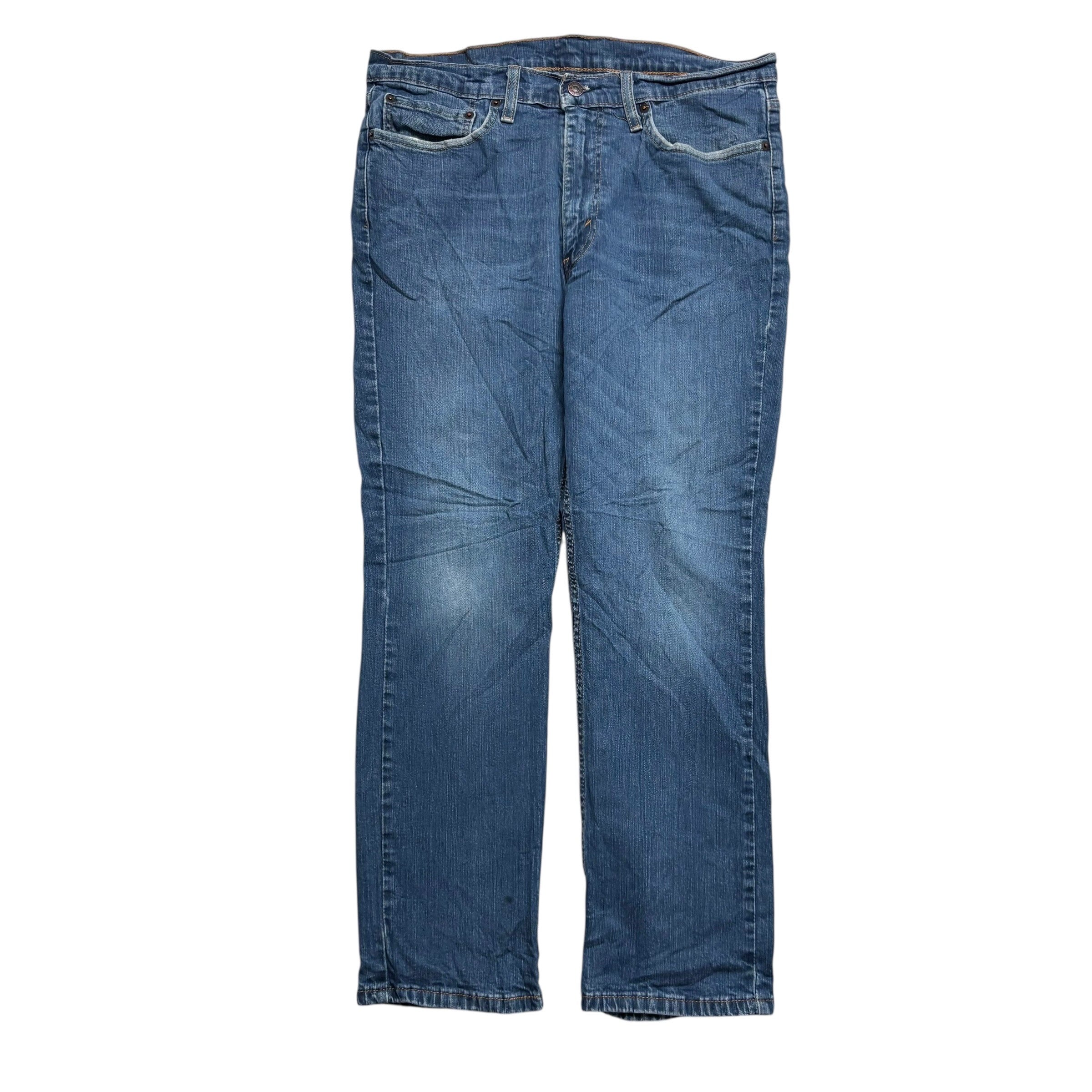Levis 514 Jeans W34 L29 Mens Mid Blue Regular Straight Fit Stretch Denim
