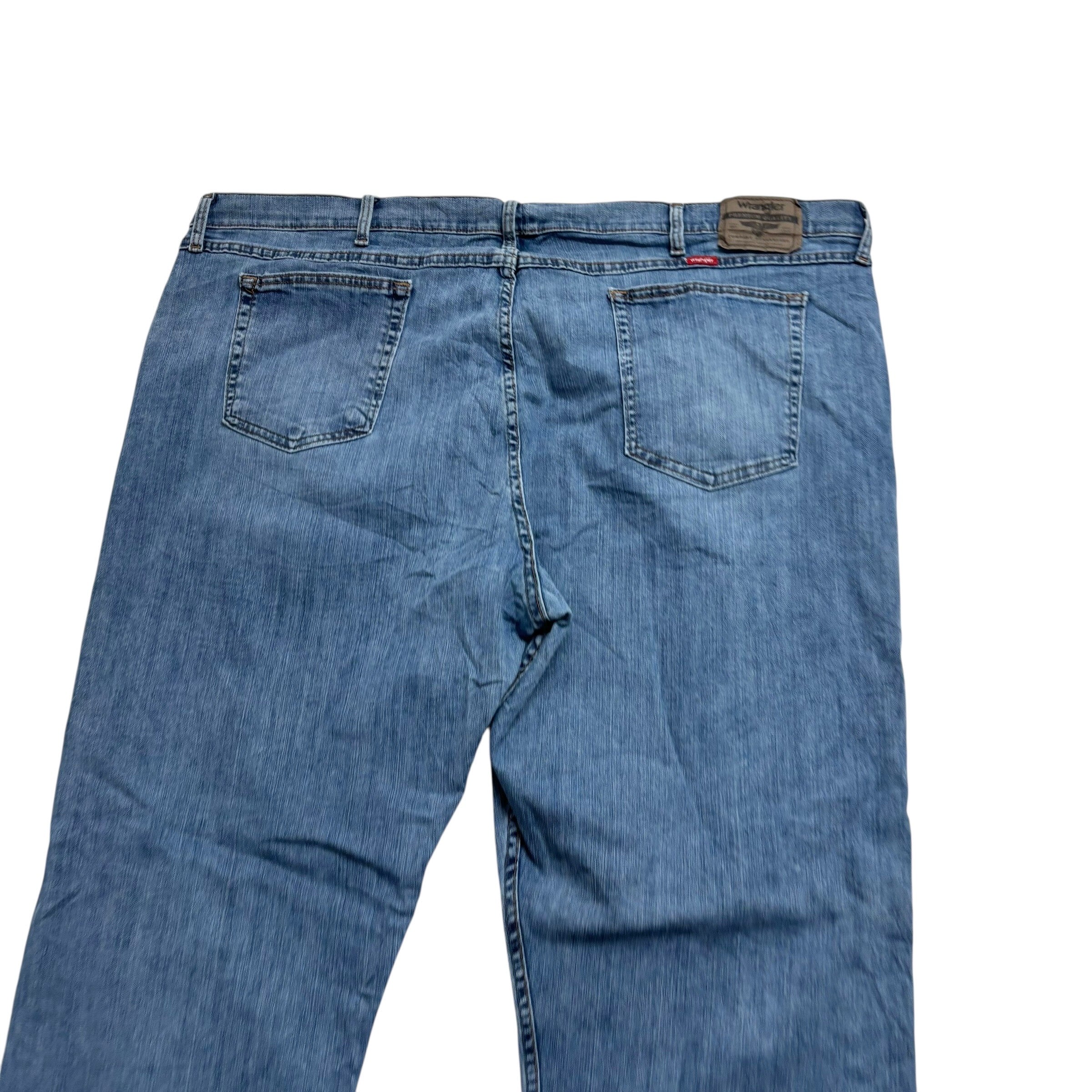 Wrangler Jeans W48 L30 Mens Light Blue Relaxed Straight Fit Stretch Denim