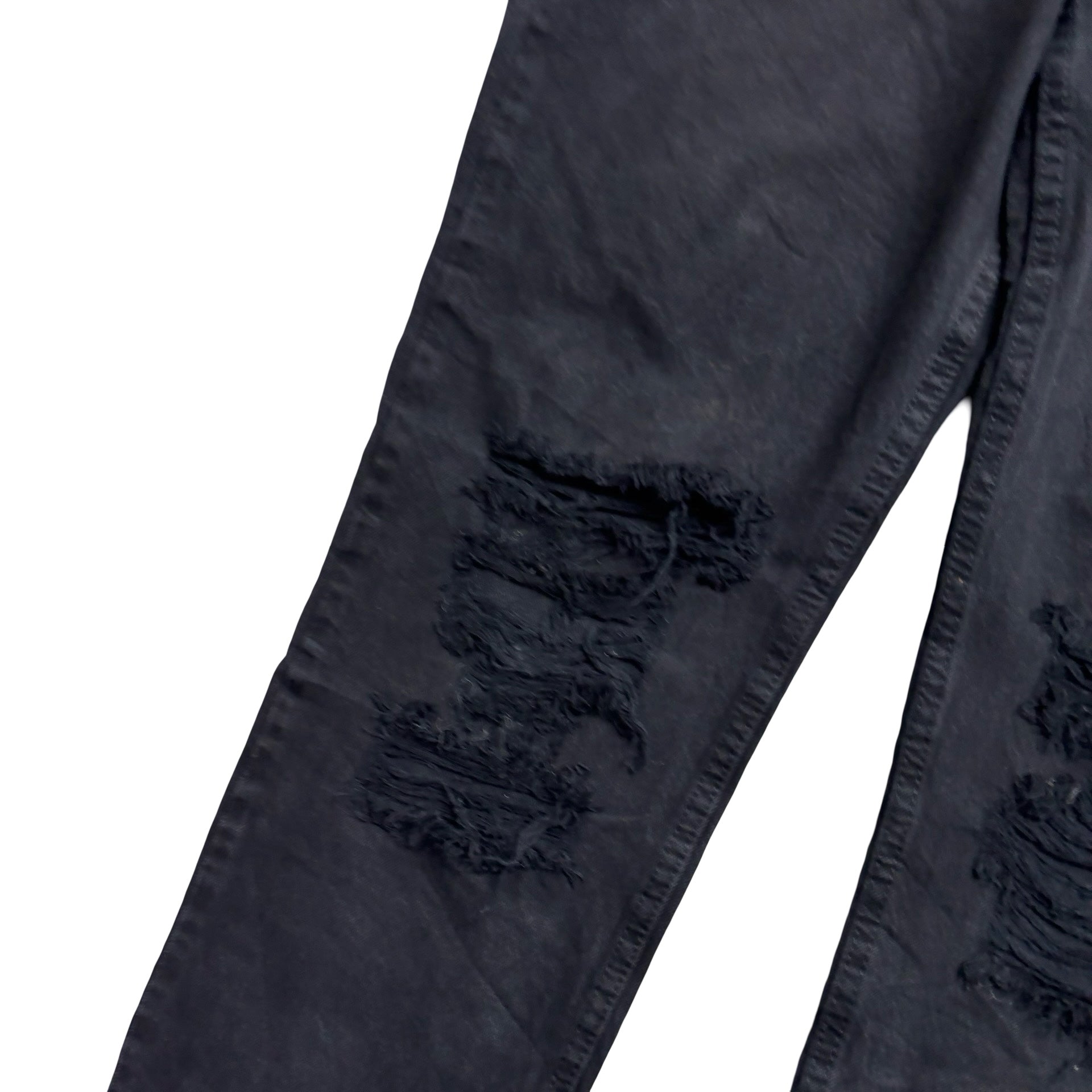 Levis 512 Jeans W38 L32 Mens Black Slim Tapered Fit Stretch Distressed Denim