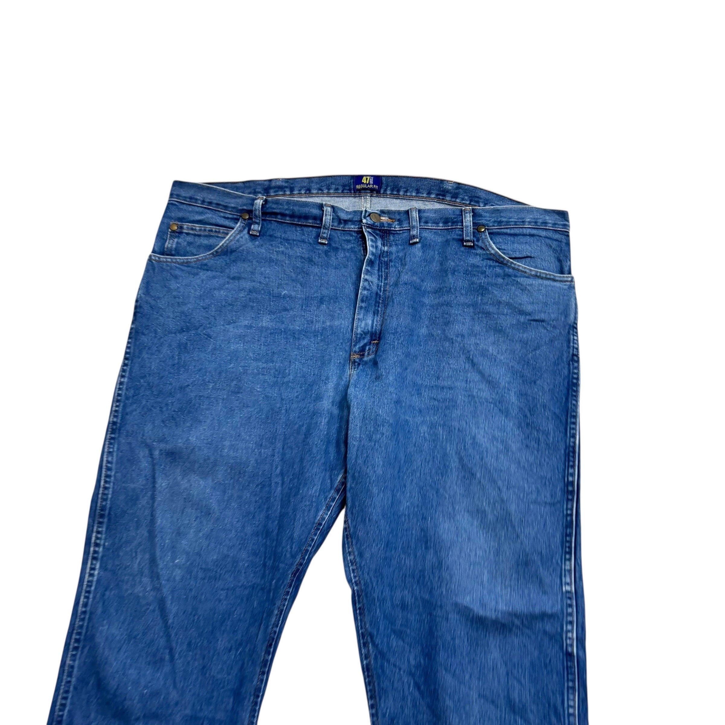 Wrangler Jeans Cowboy Cut W44 L30 Mens Mid Blue 47MWZ Original Fit Denim (E)