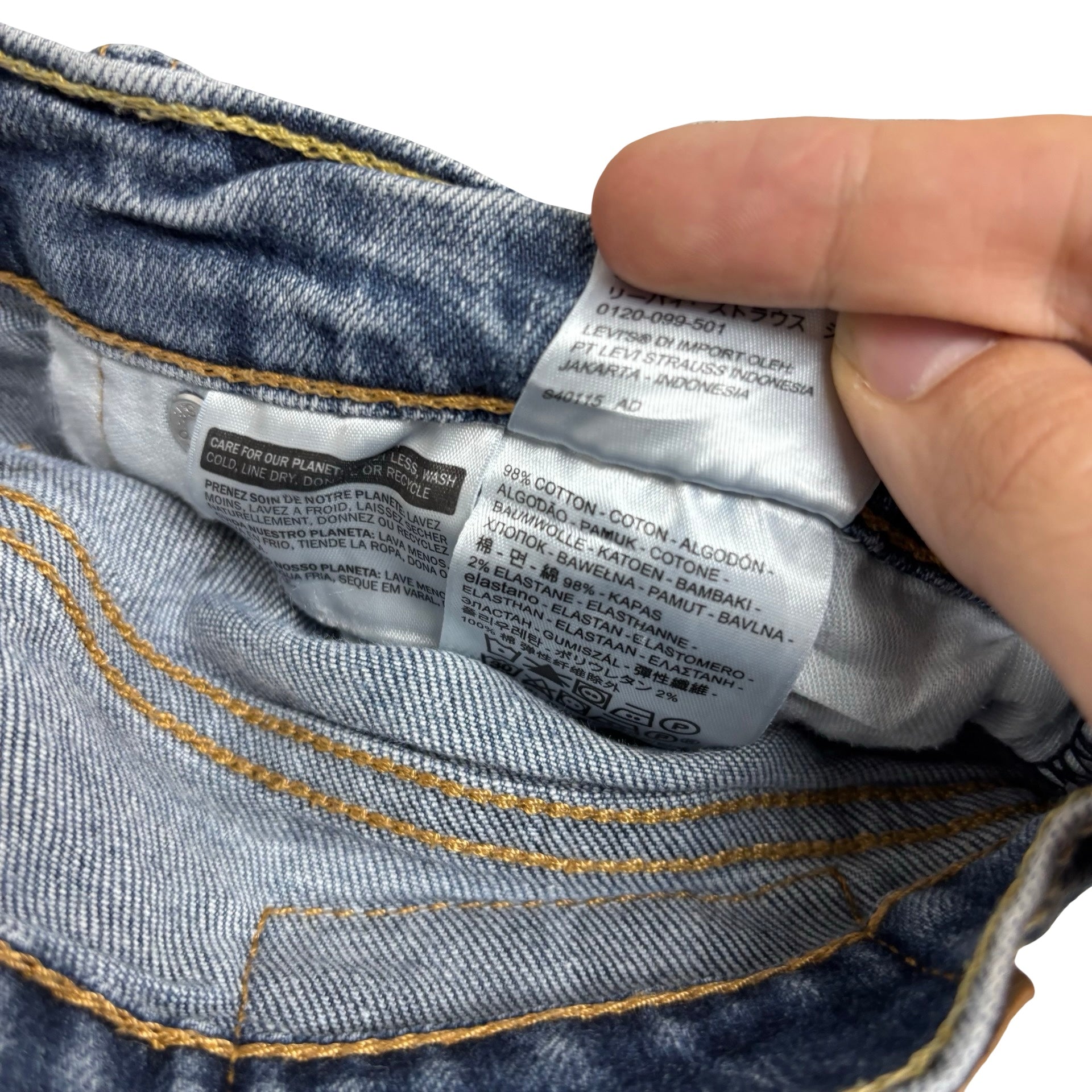 Levis 541 Jeans W33 L33 Mens Mid Blue Athletic Tapered Fit Stretch Denim