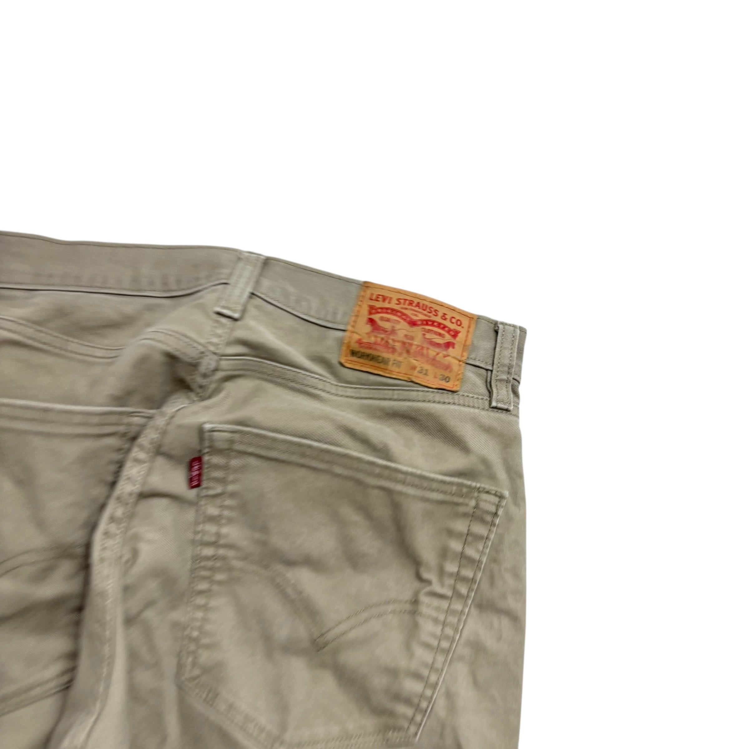 Levis Workwear Jeans W30 L29 Mens Beige Regular Straight Fit Stretch (F)