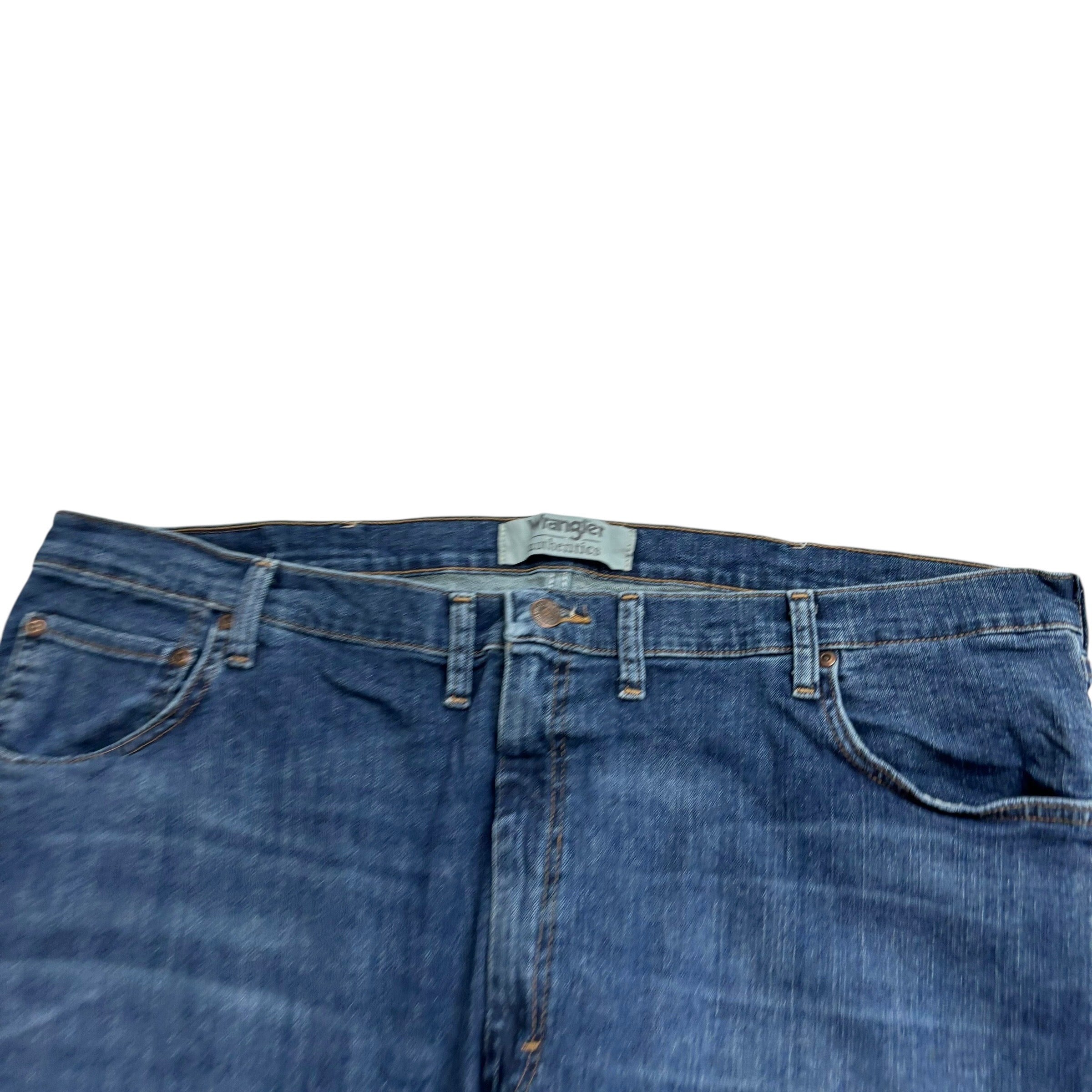 Wrangler Jeans W44 L27 Mens Dark Blue Regular Straight Fit Stretch Denim (E)