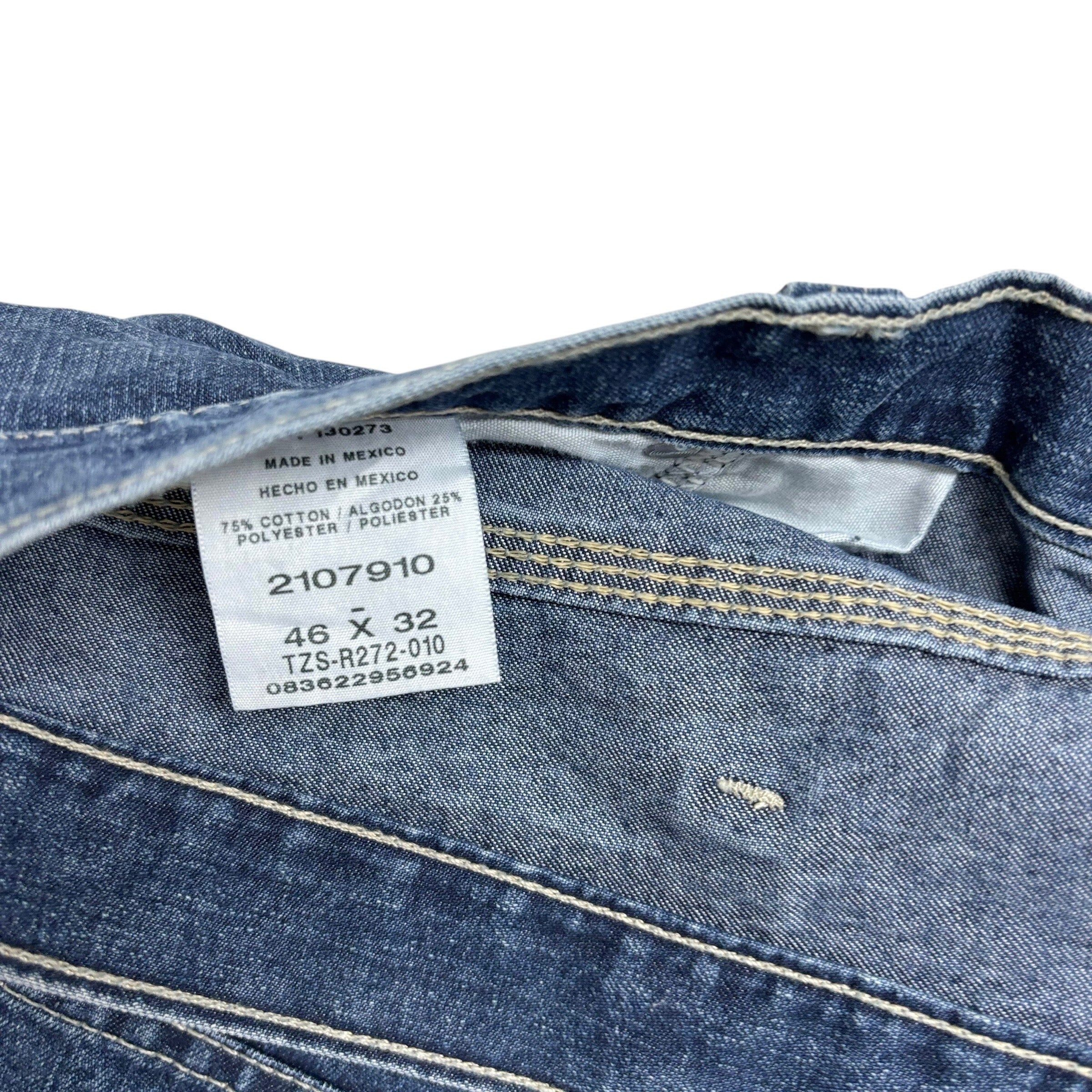 Lee Carpenter Jeans W46 L32 Mens Mid Blue Baggy Relaxed Straight Fit Denim (E)