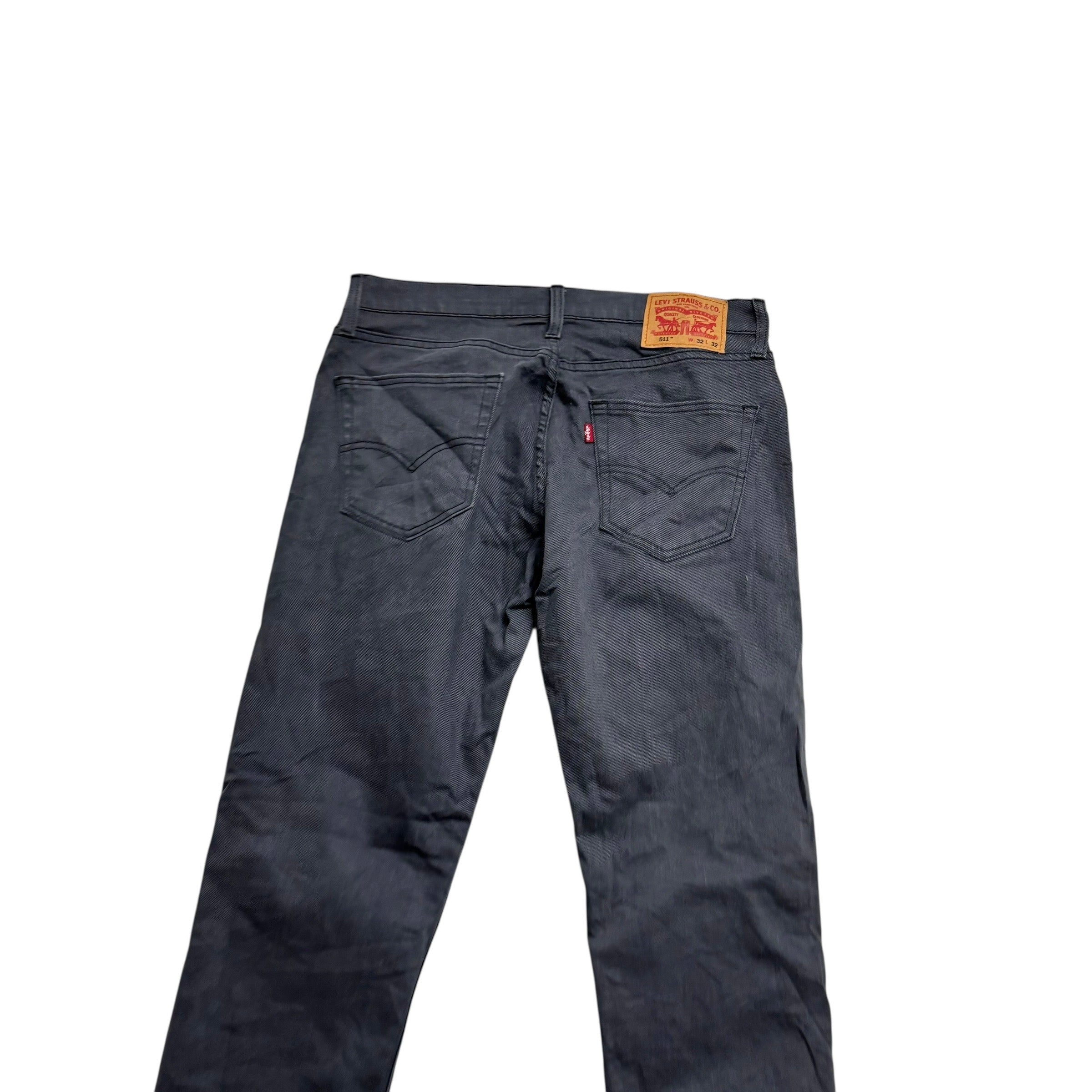 Levis 511 Jeans W32 L32 Mens Grey Slim Fit Stretch Denim (E)