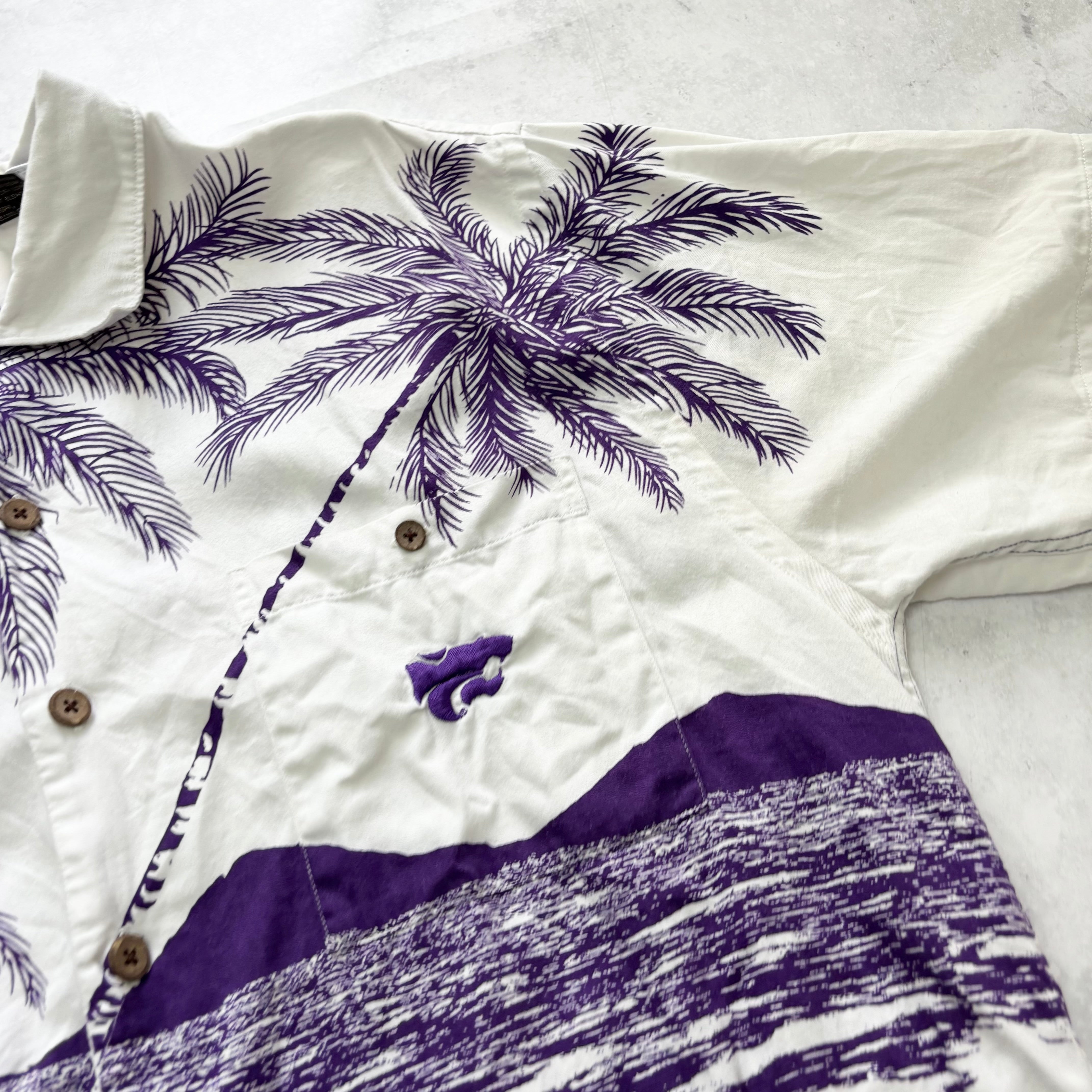Vintage Hawaiian Shirt Mens Medium White Floral Aloha Short Sleeve Cotton (E)