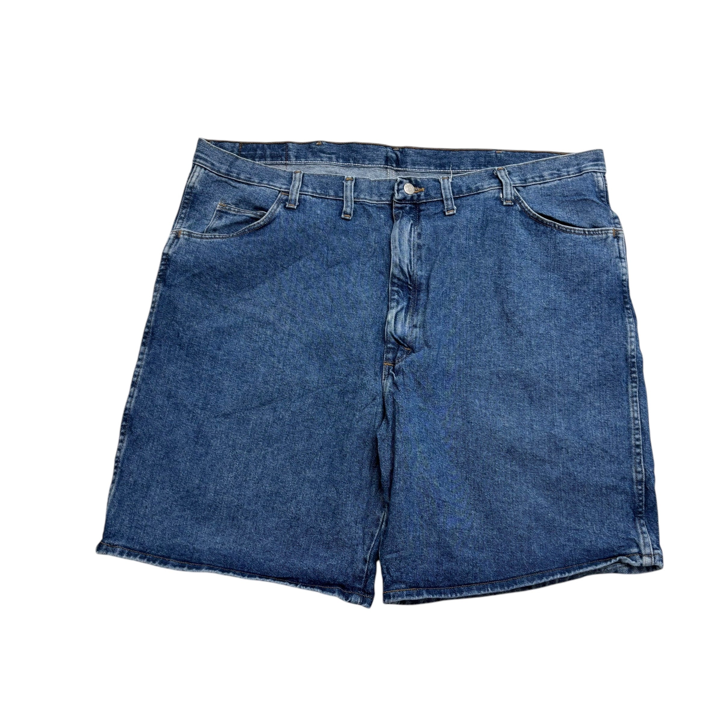 Vintage Wrangler Baggy Jorts W44 Mens Denim Shorts Mid Blue Relaxed Fit (E)