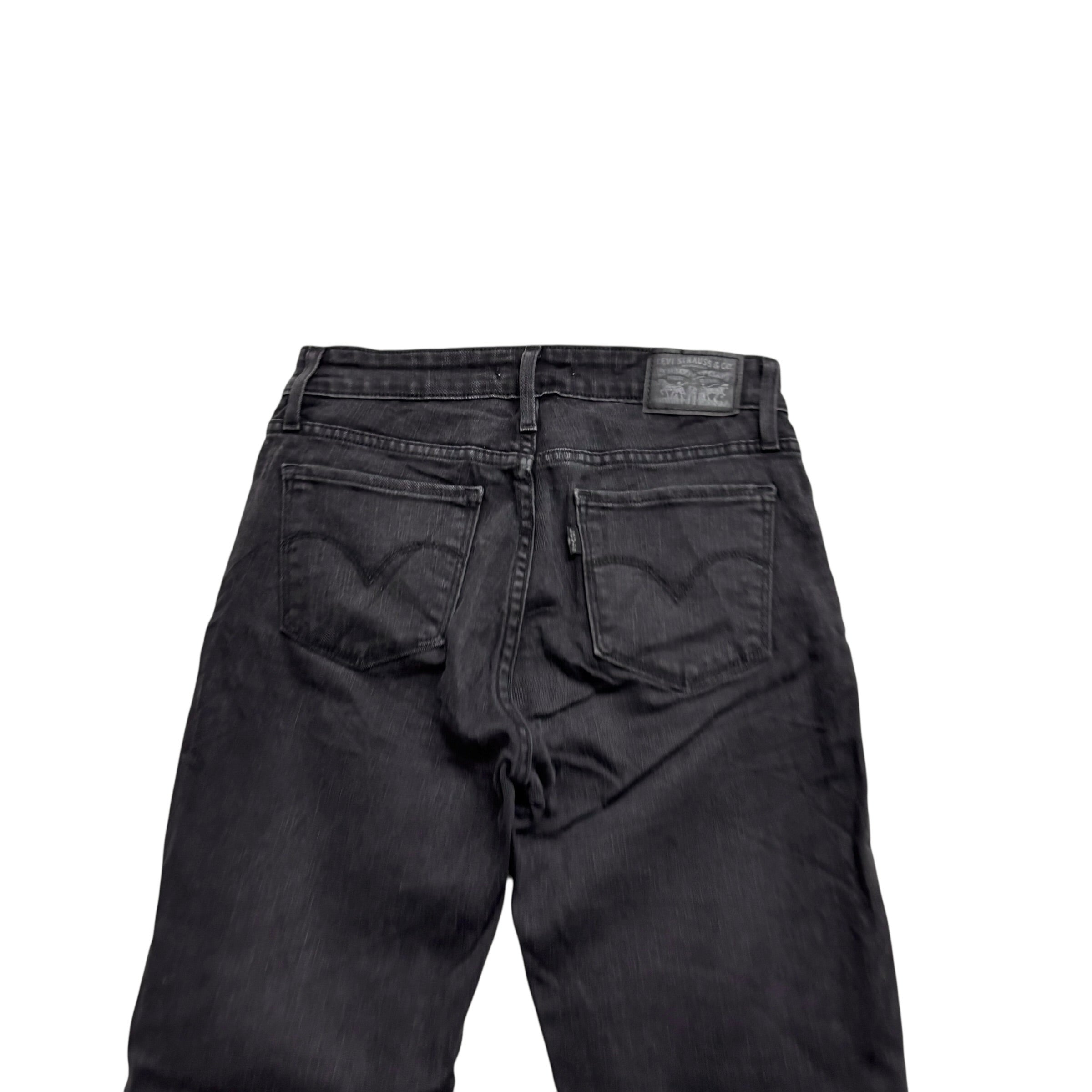 Levis 712 Jeans W26 L30 Womens Slim Fit Black Stretch Denim