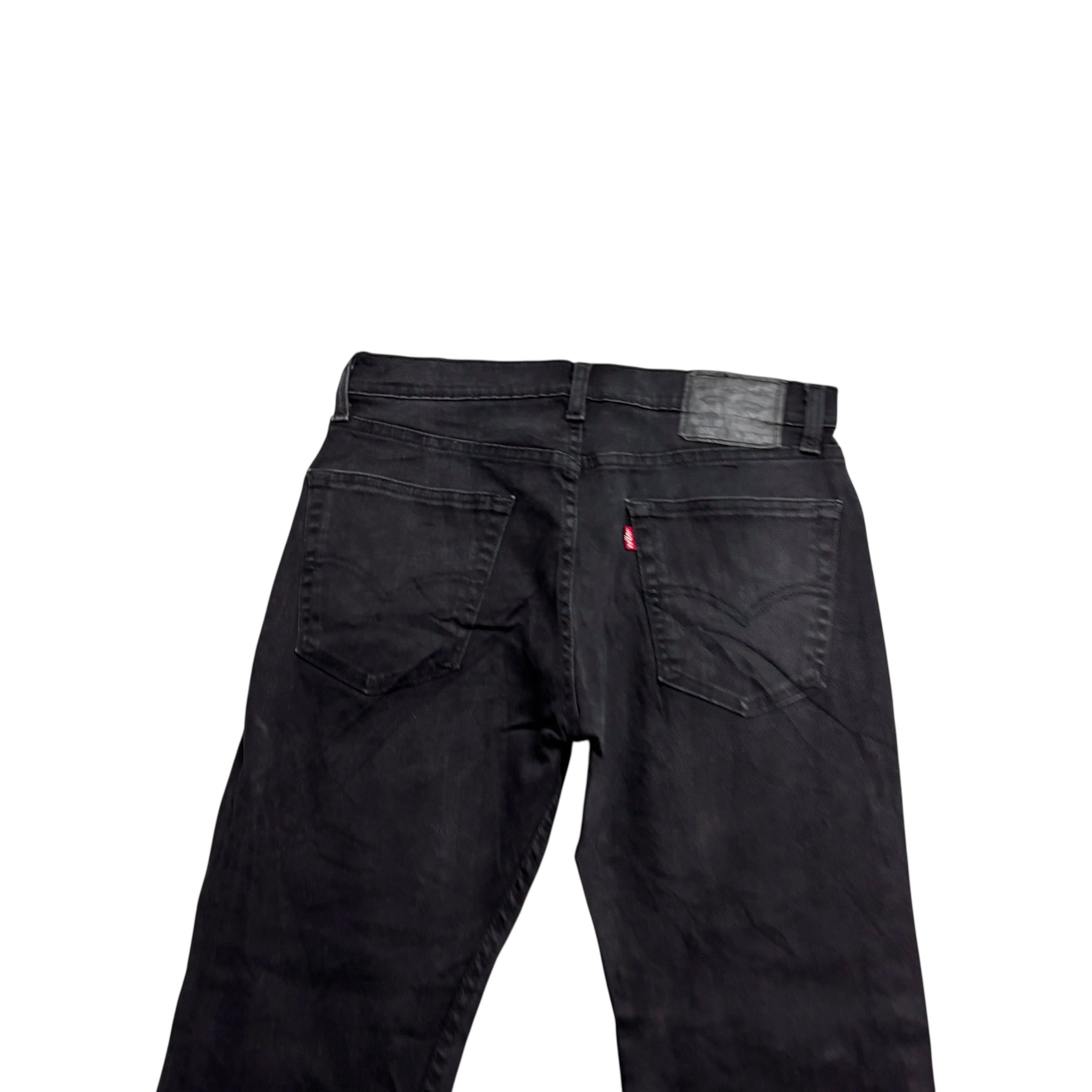 Levis 502 Jeans W30 L32 Mens Black Regular Tapered Fit Stretch Denim (E)
