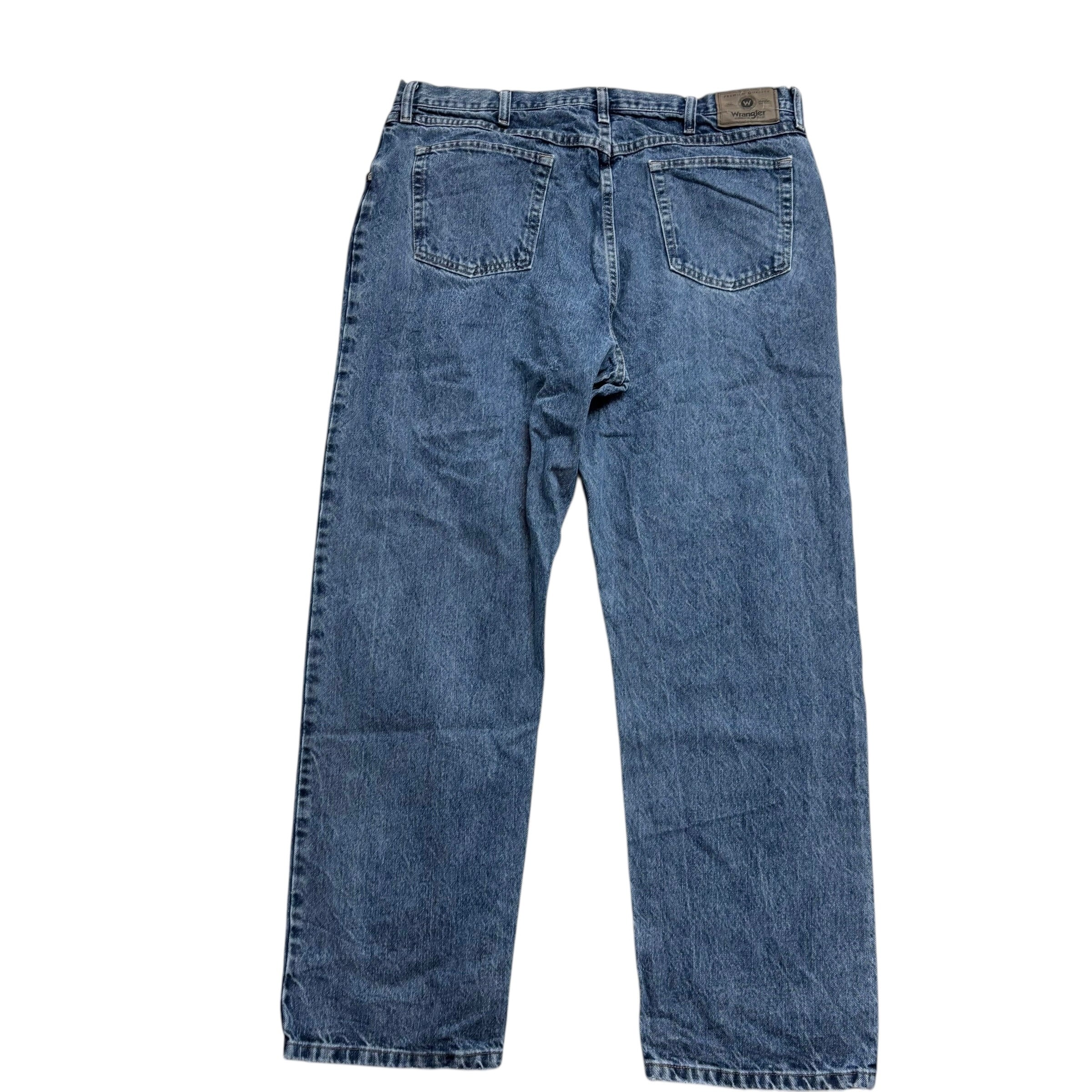 Wrangler Jeans W40 L32 Mens Mid Blue Relaxed Straight Fit Baggy Denim (E)