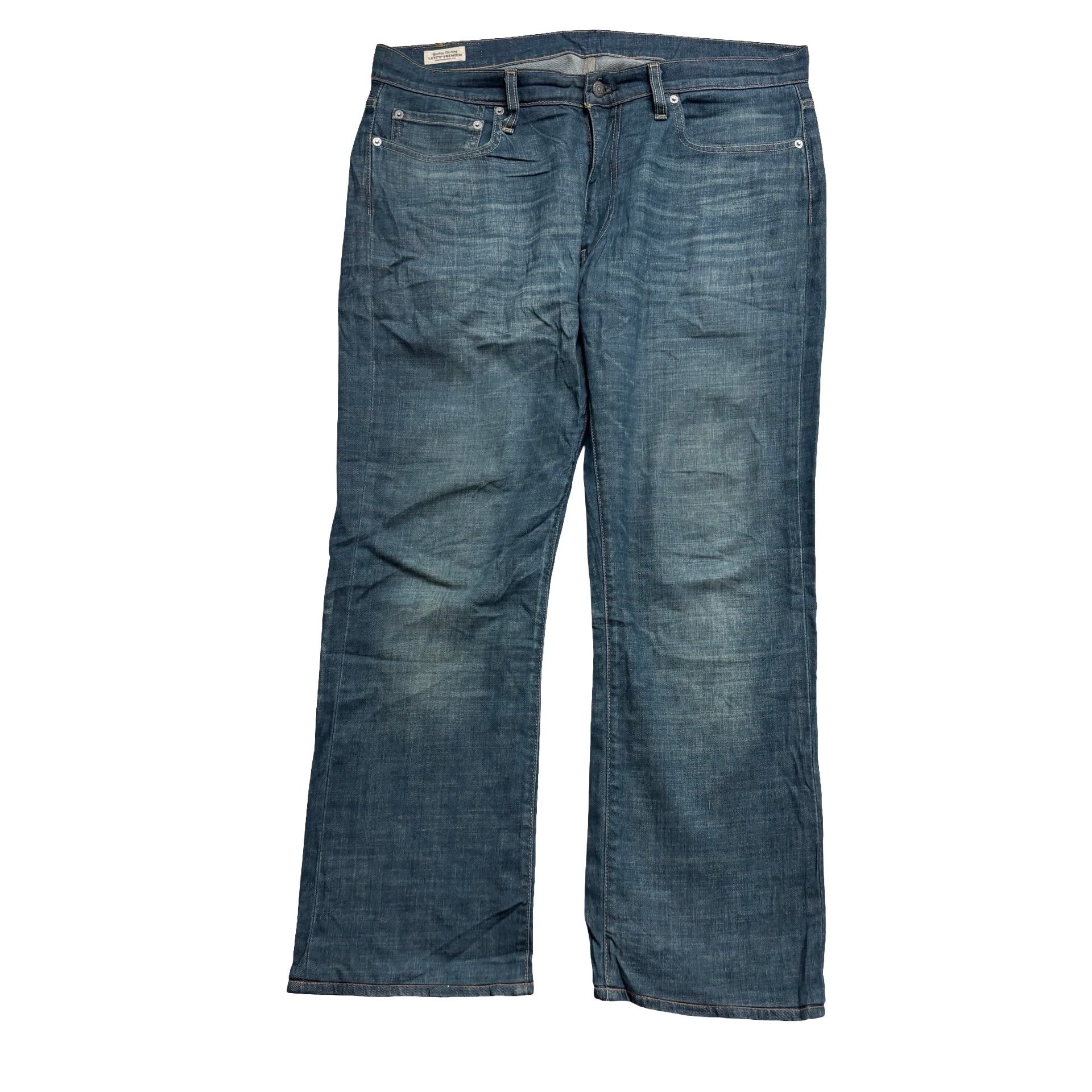 Levis 527 Jeans W38 L29 Mens Dark Blue Slim Bootcut Fit Stretch Denim (E)