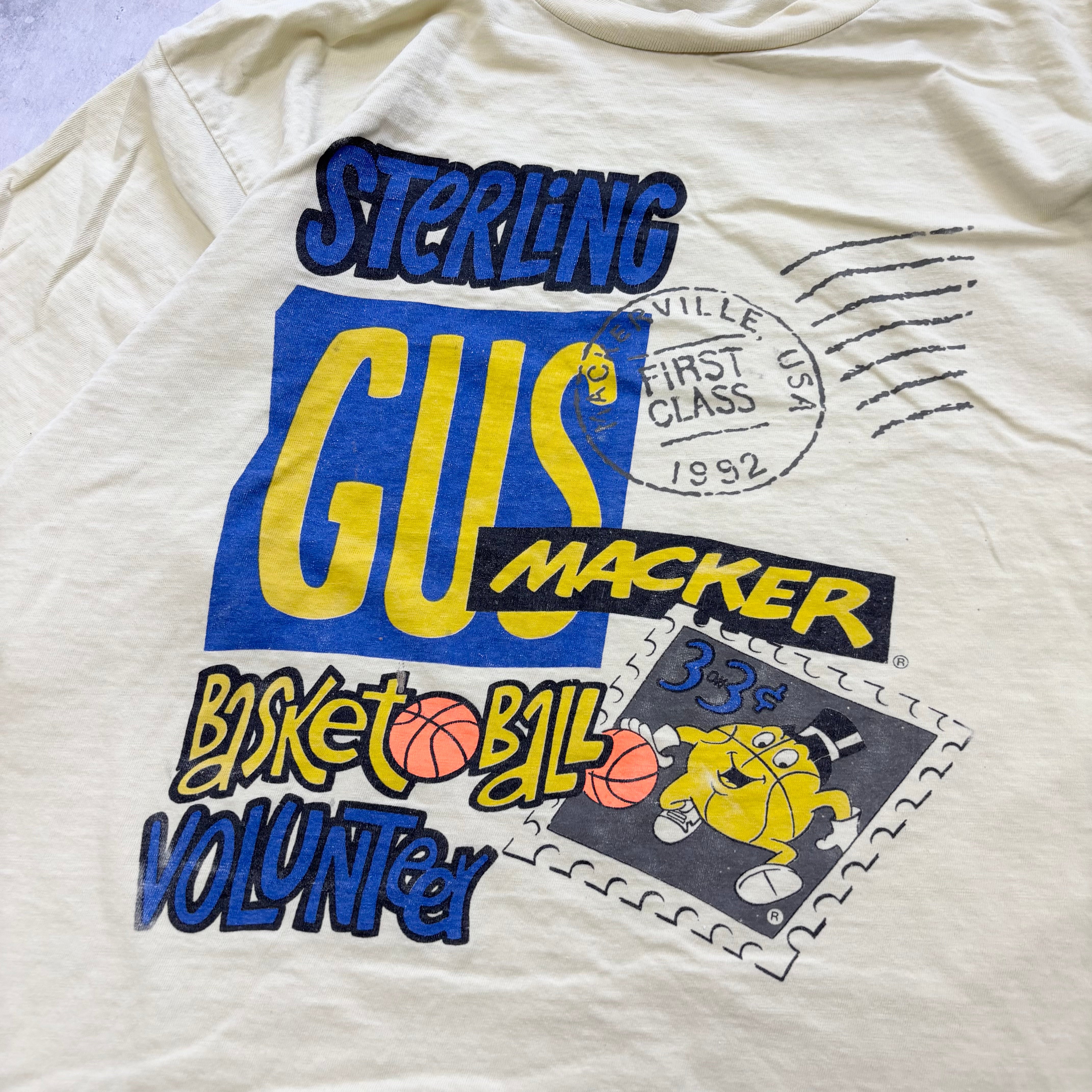 Vintage T Shirt Mens XL Yellow Single Stitch Graphic Print 90s USA