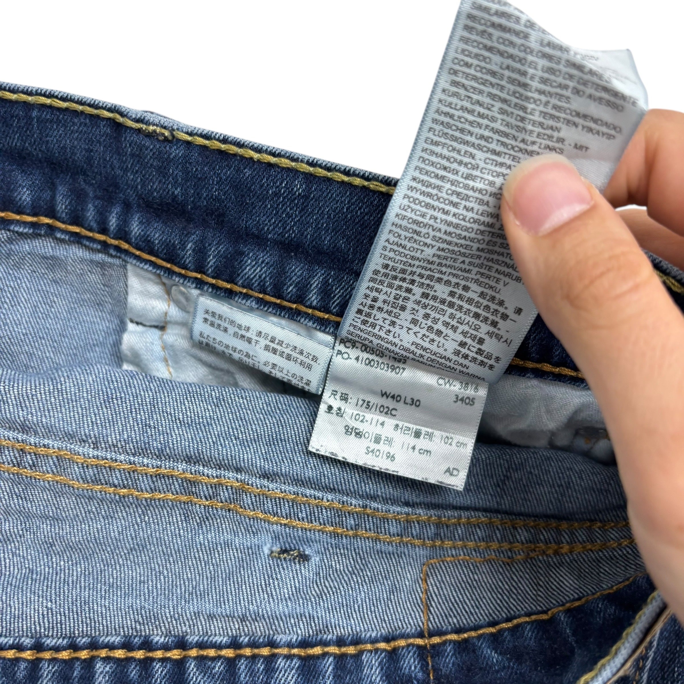 Levis 505 Jeans W40 L30 Mens Mid Blue Regular Straight Fit Stretch Denim