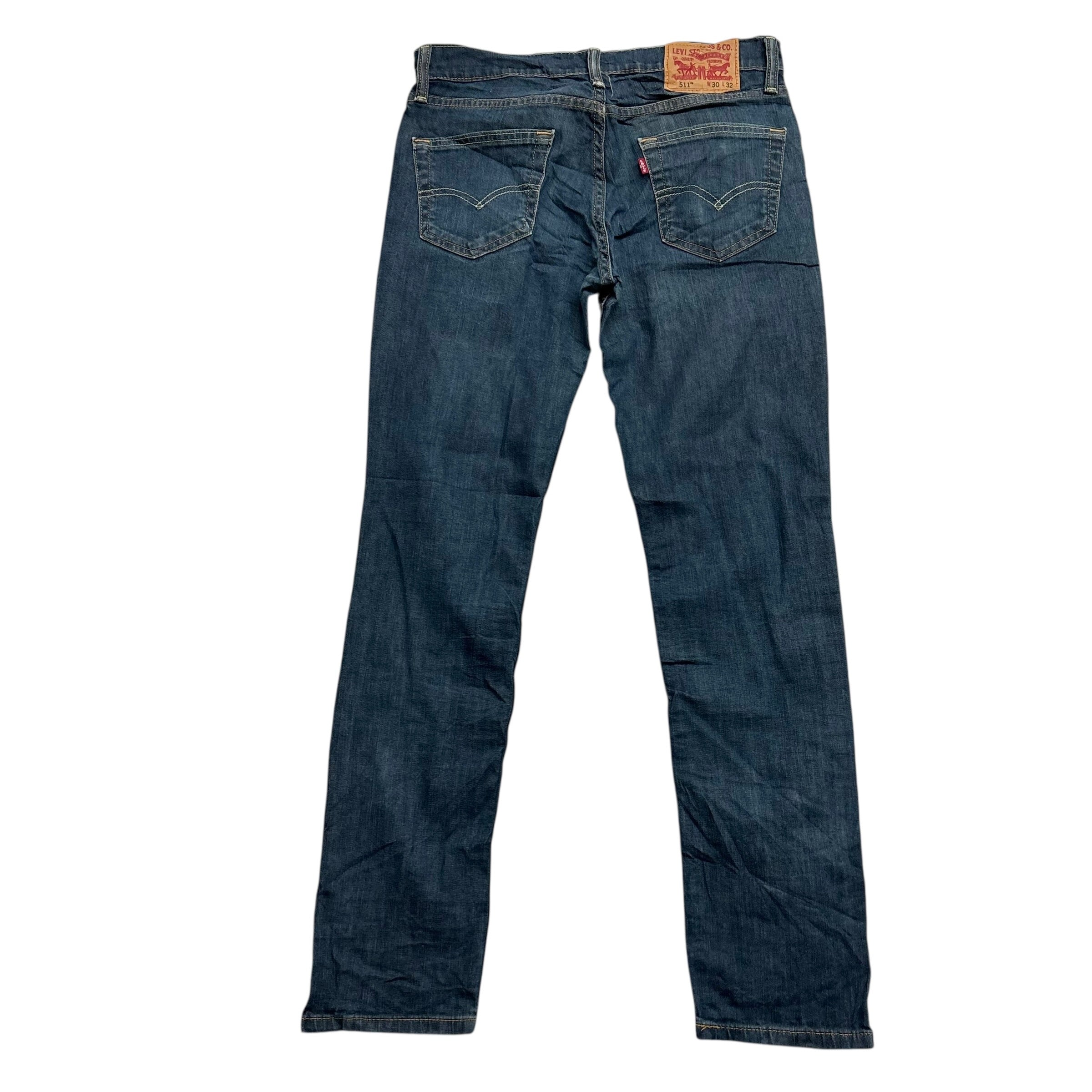 Levis 511 Jeans W30 L32 Mens Dark Blue Slim Fit Stretch Denim (E)
