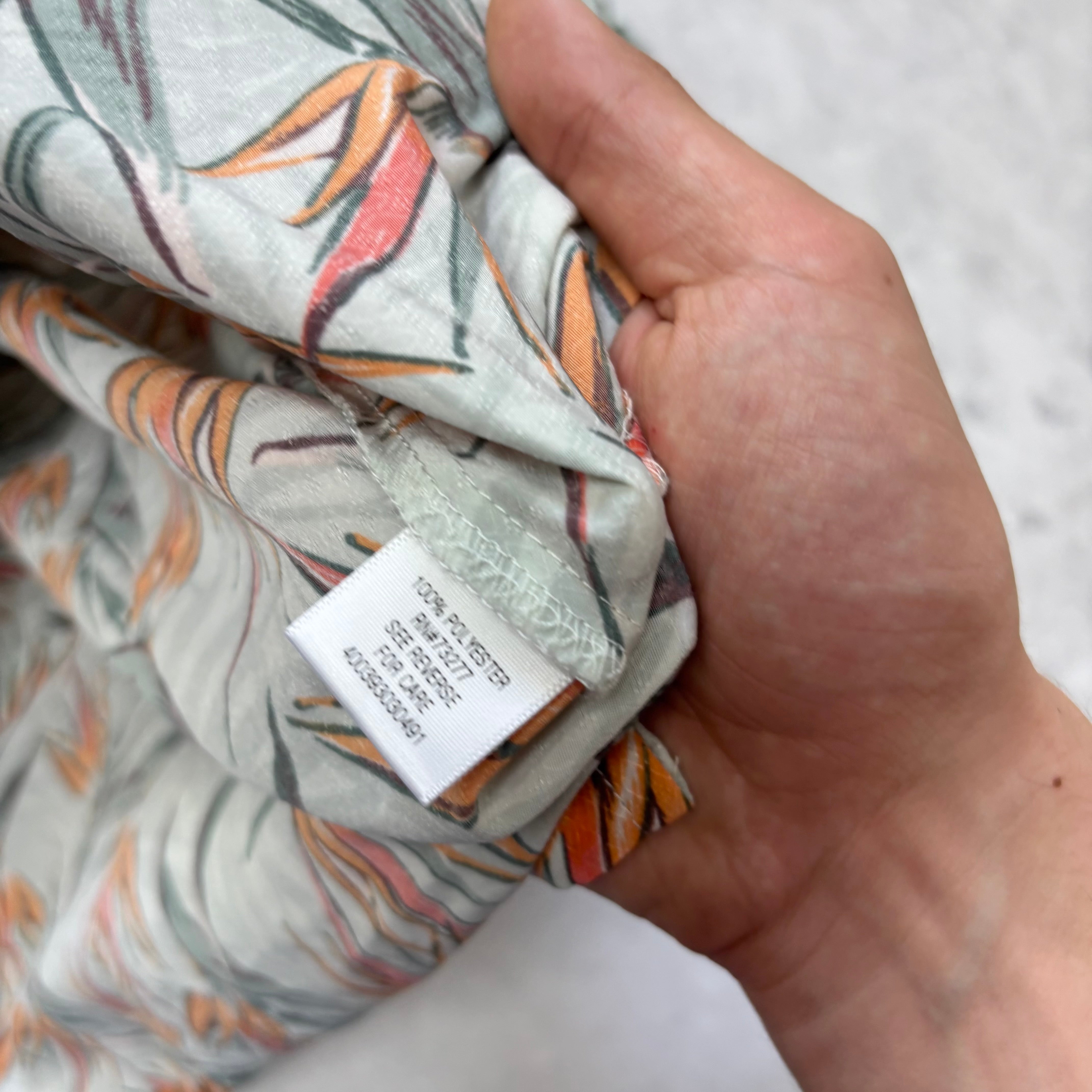 Hawaiian Shirt Mens XXL Green Floral Aloha Short Sleeve Polyester (E)