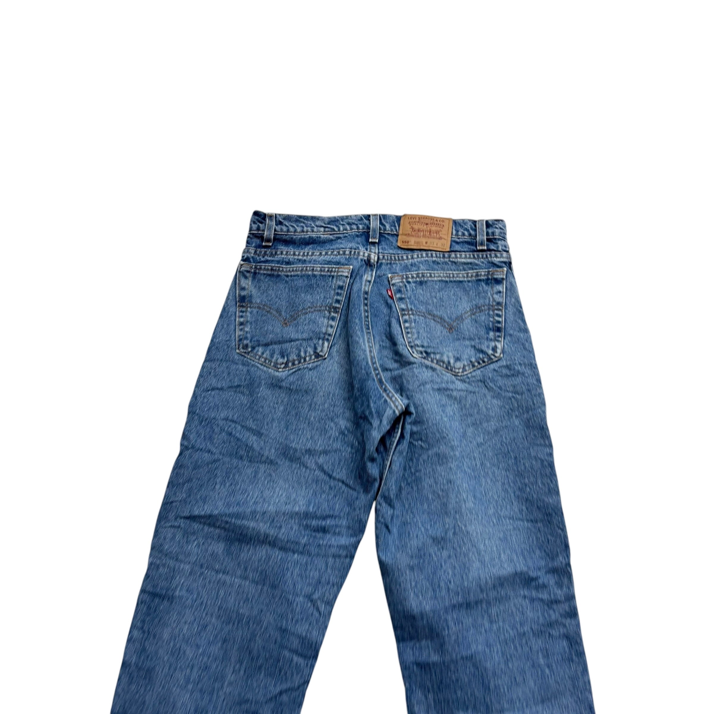 Levis 550 Jeans W32 L32 Mens Mid Blue Relaxed Tapered Fit USA Made Vintage (E)