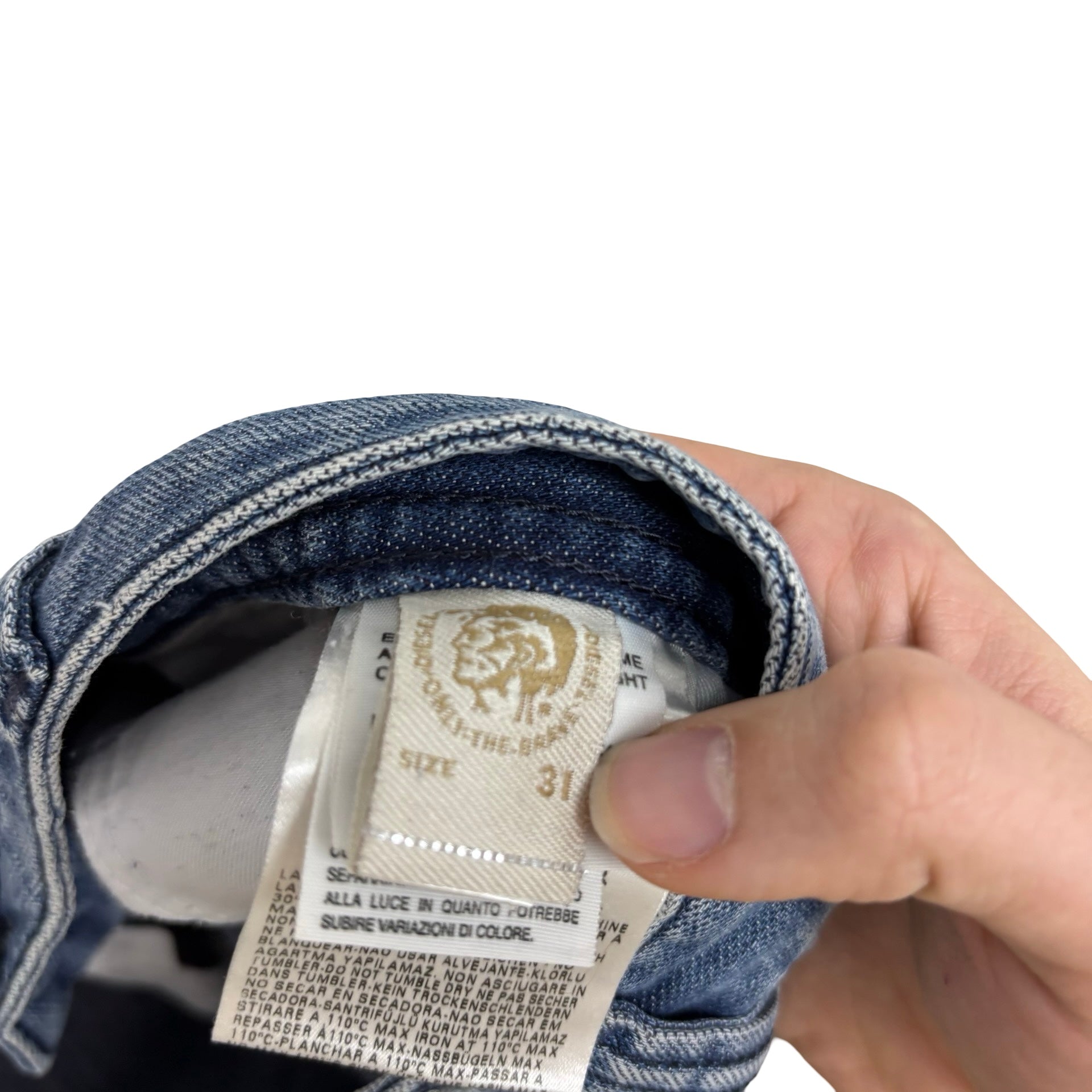 Diesel Viker Jeans W32 L33 Mens Blue Regular Straight Fit Denim (F)