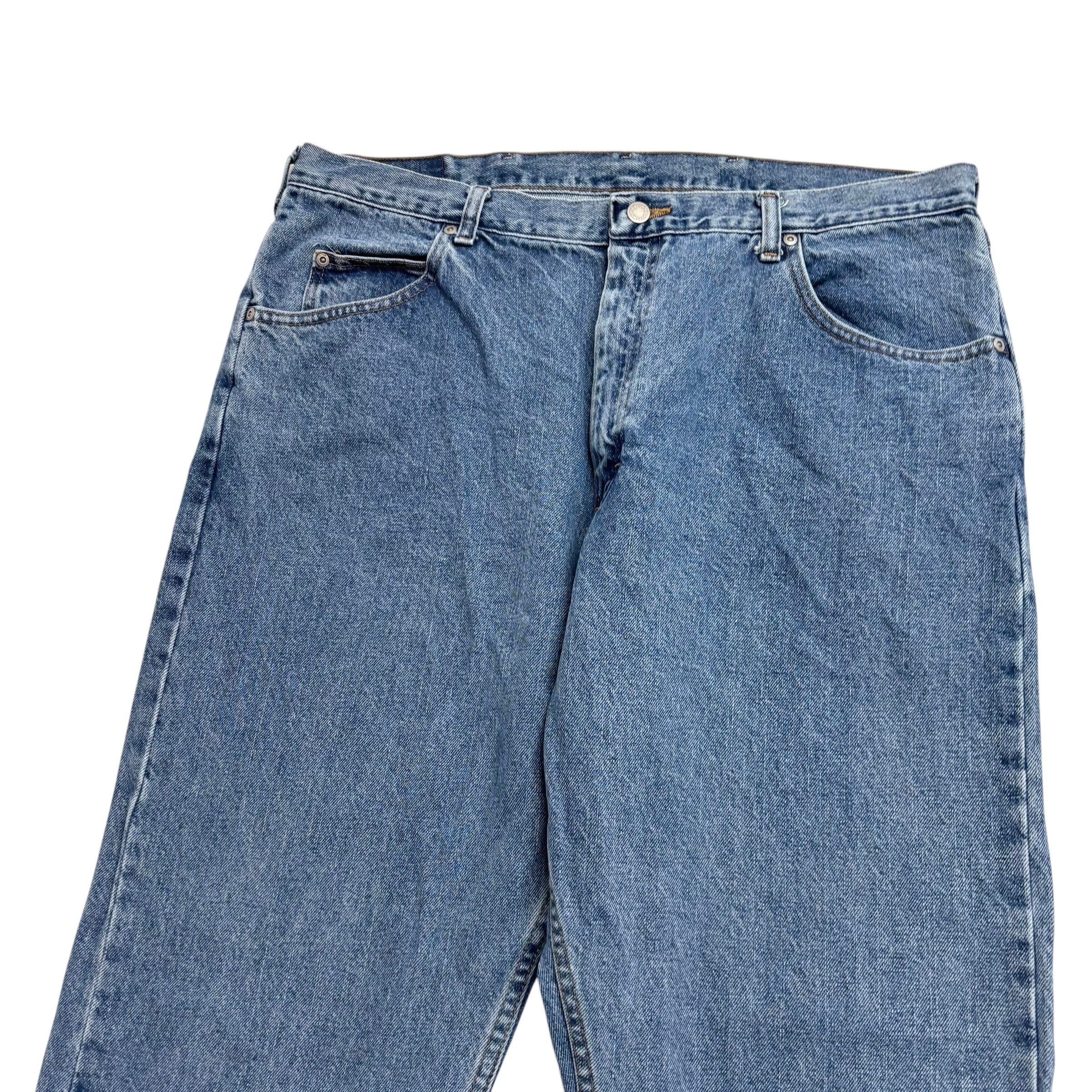 Wrangler Jeans W40 L30 Mens Mid Blue Relaxed Straight Fit Vintage Denim (E)