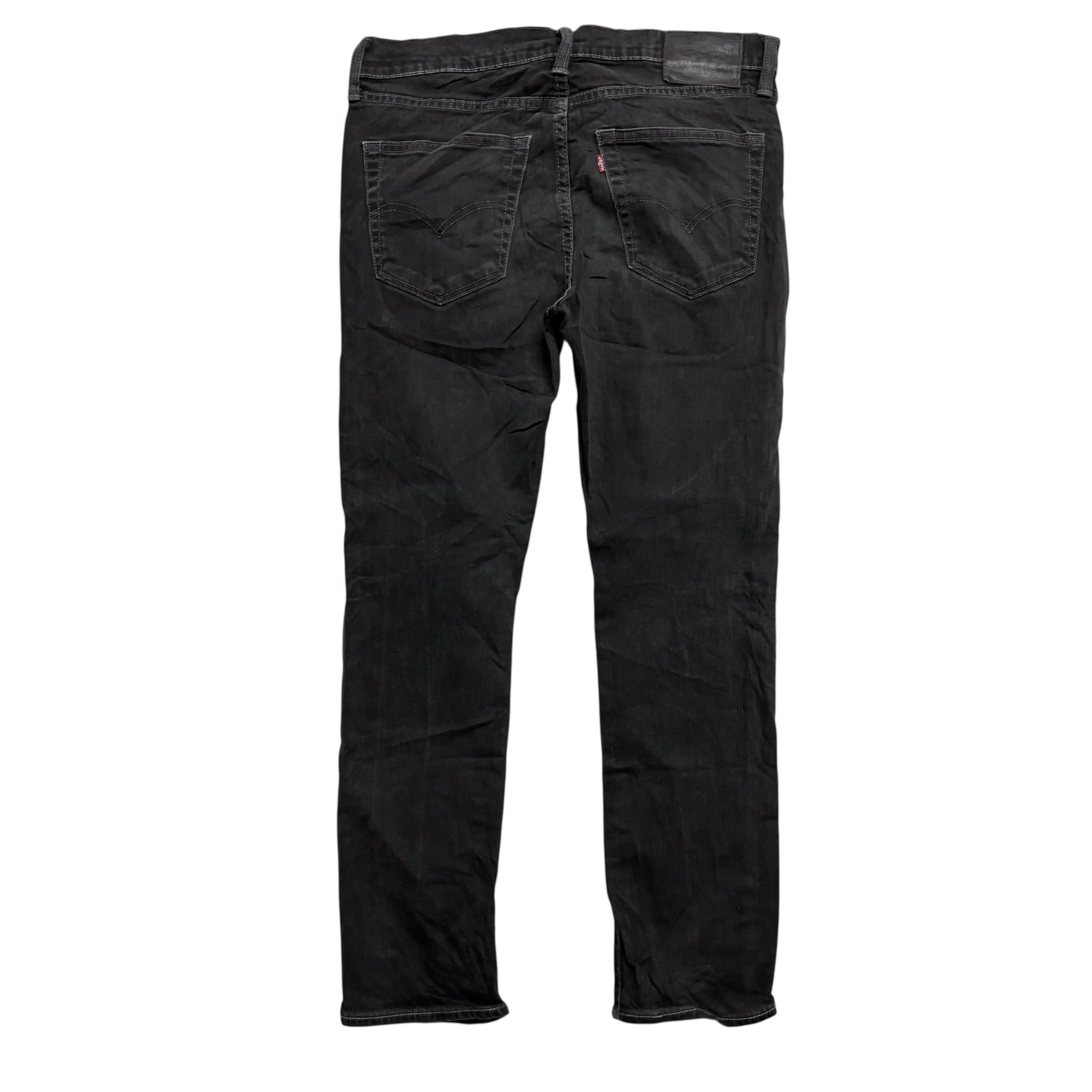 Levis 522 Jeans W32 L29 Mens Black Slim Tapered Fit Stretch Denim