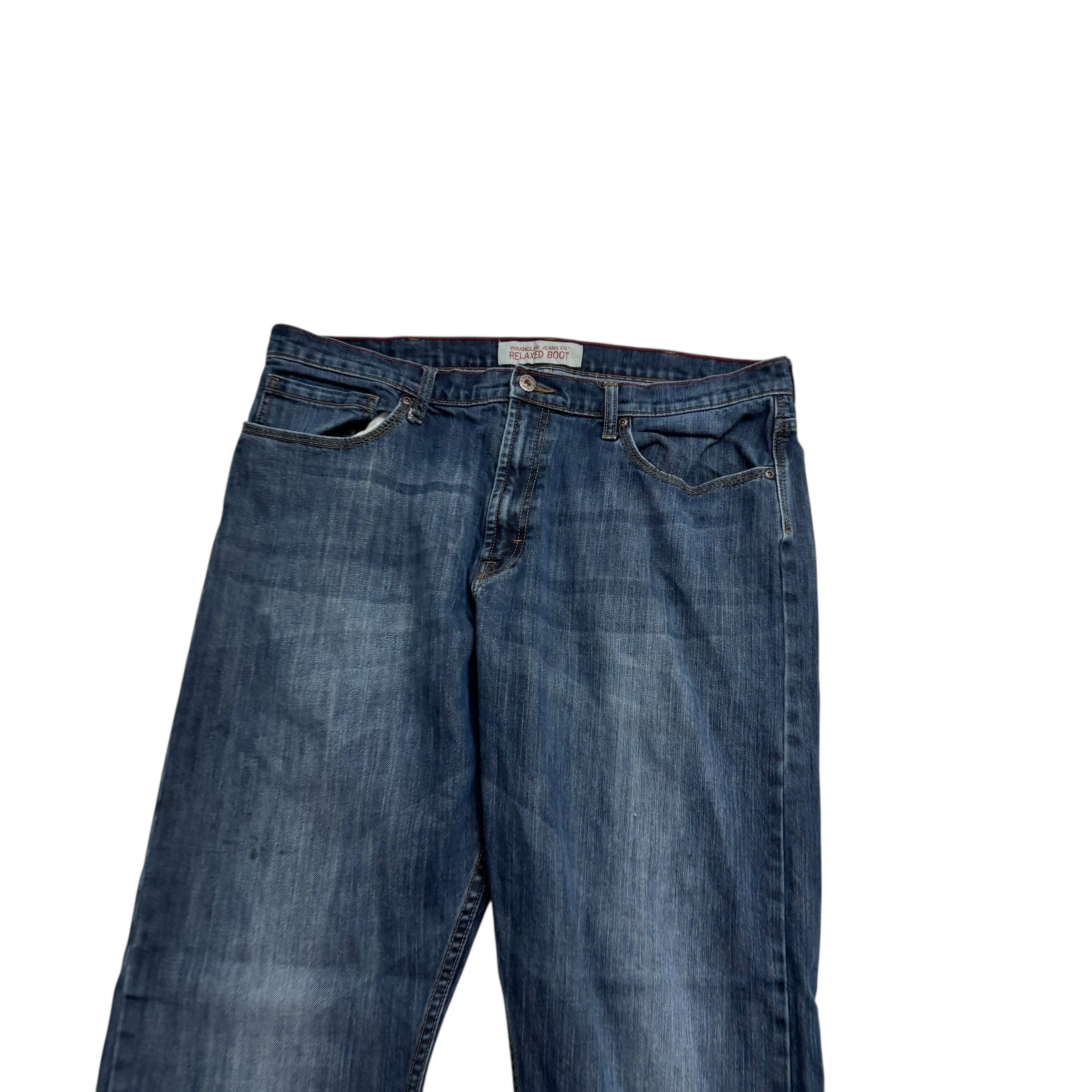 Wrangler Jeans W40 L32 Mens Dark Blue Relaxed Bootcut Fit Vintage Denim