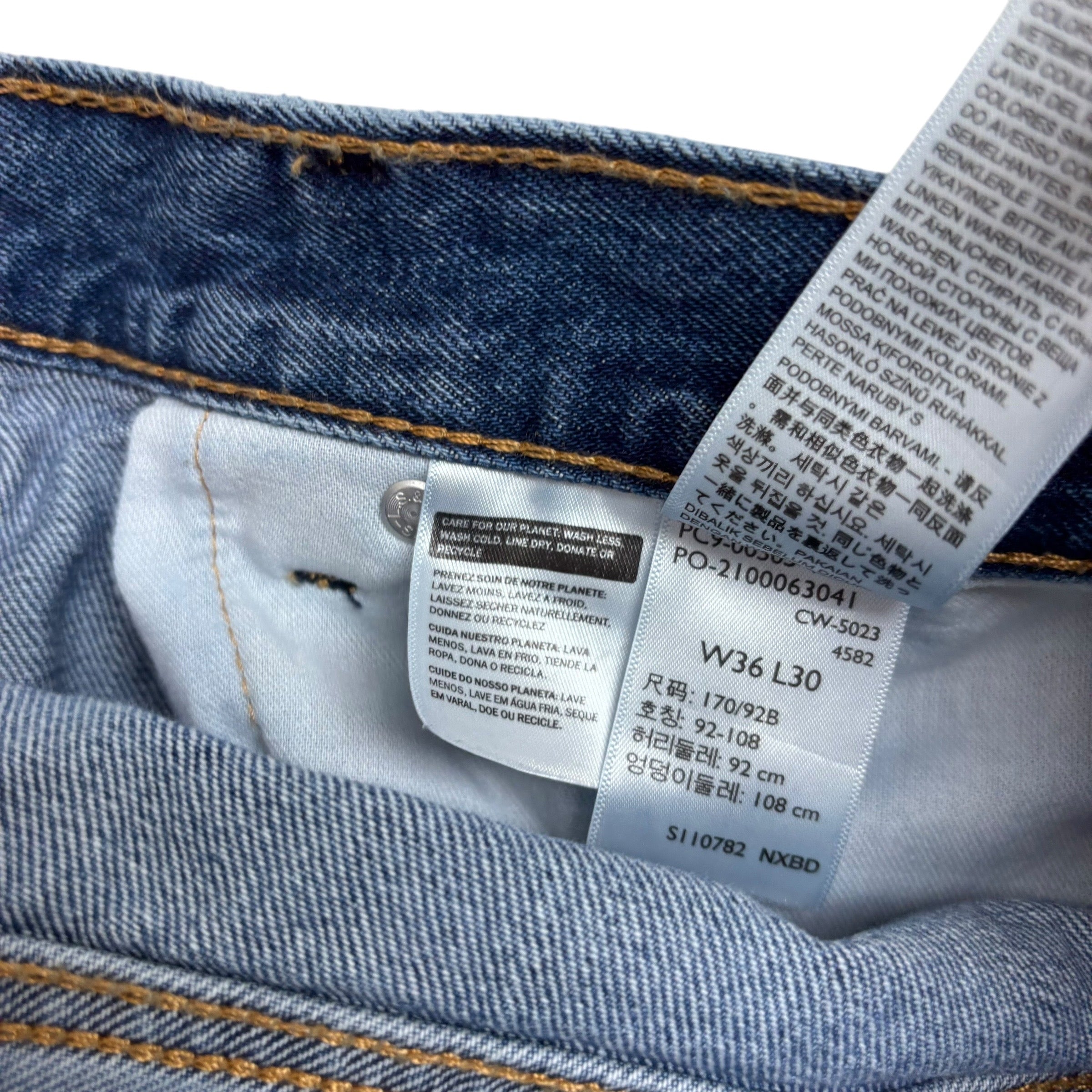 Levis 505 Jeans W36 L30 Mens Mid Blue Regular Straight Fit Denim