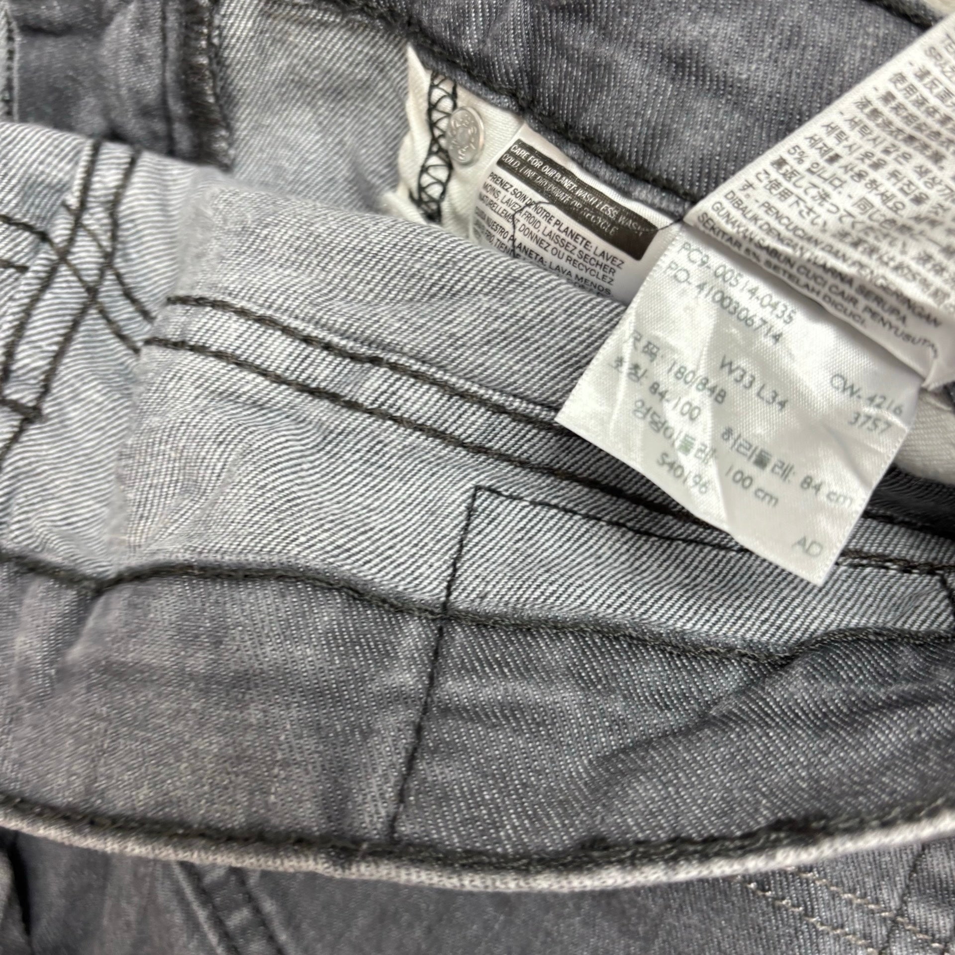 Levis 514 Jeans W32 L32 Mens Grey Regular Straight Fit Stretch Denim (E)