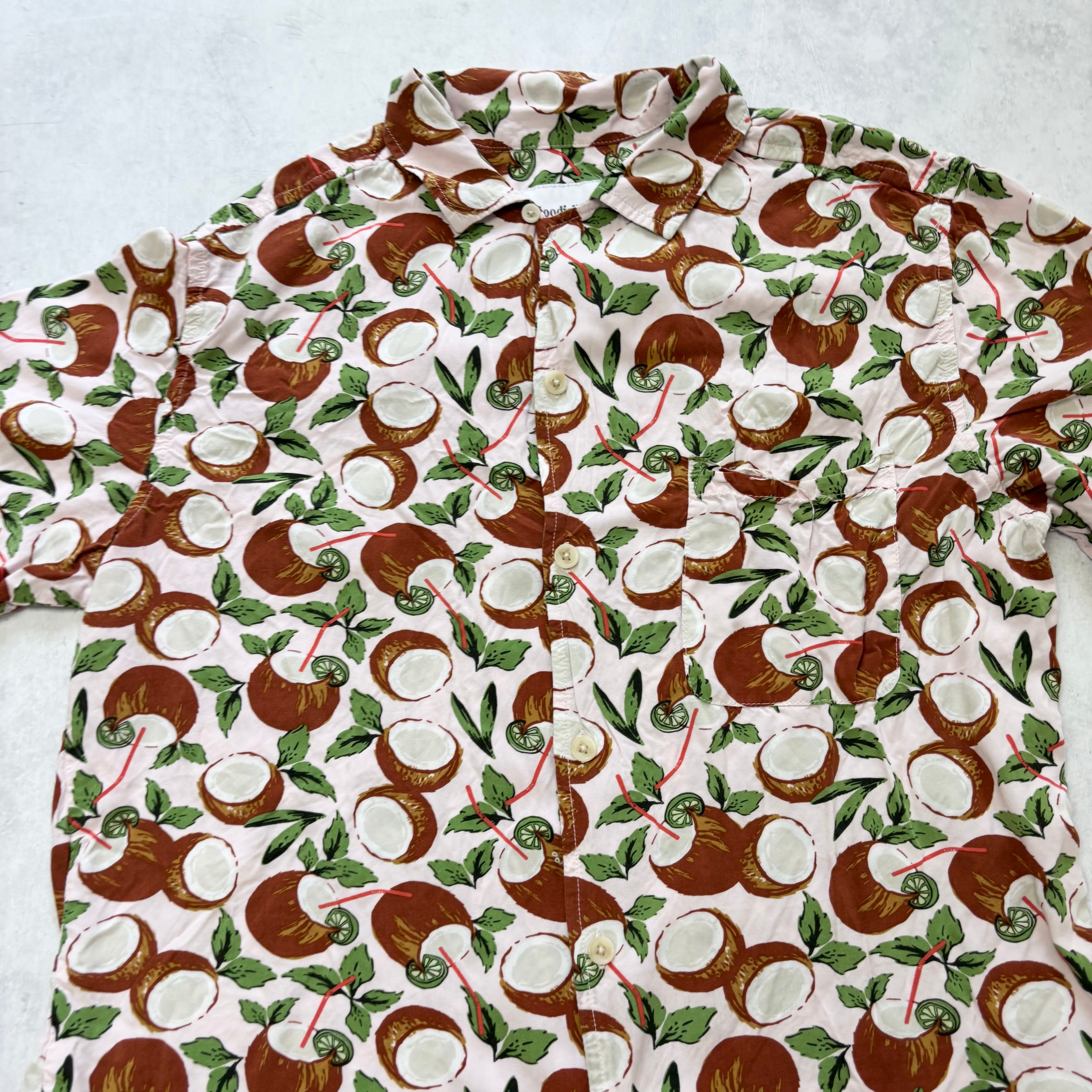 Goodfellow Hawaiian Shirt Mens Medium Pink Short Sleeve Rayon Regular Fit (E)