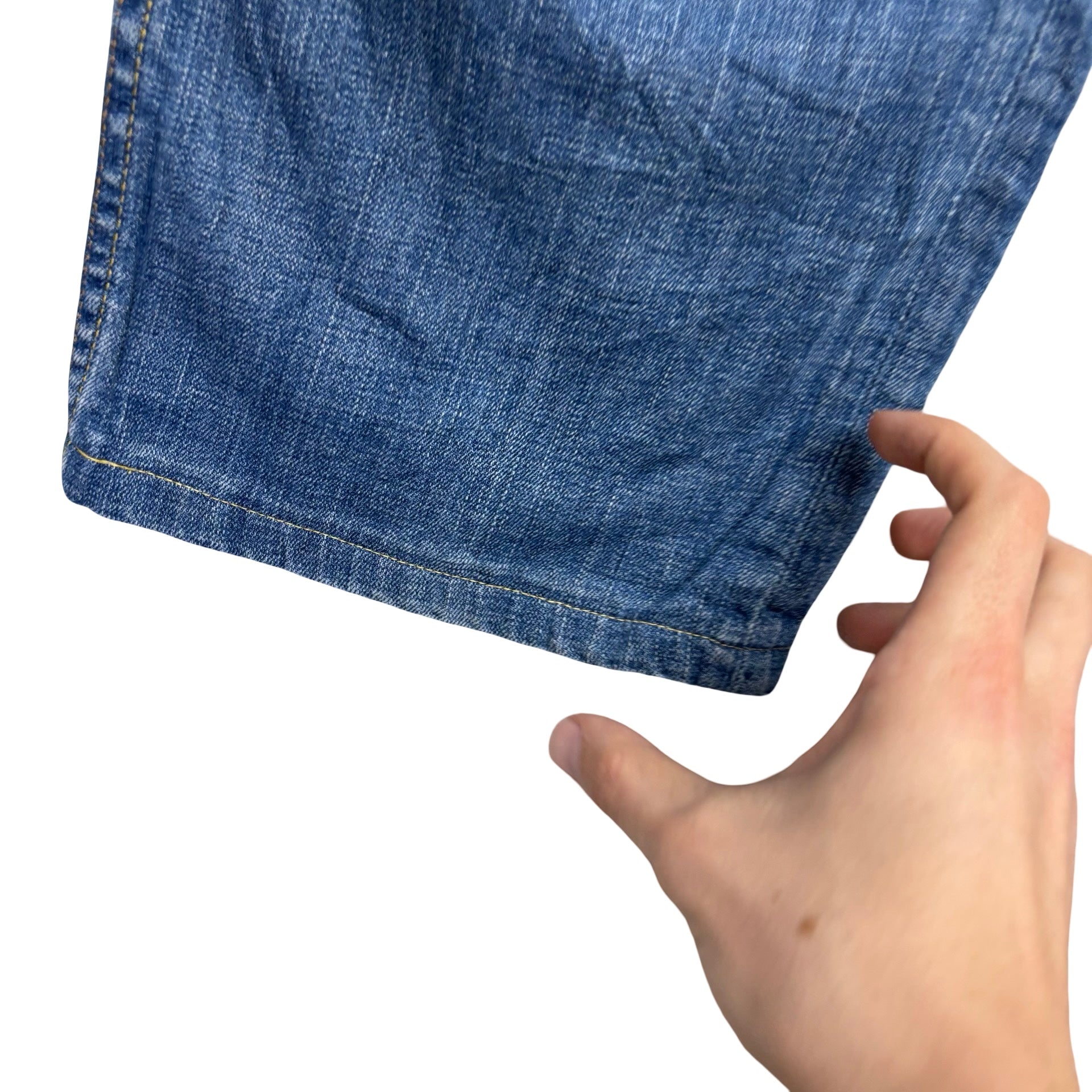 Levis 506 Jeans W34 L30 Mens Mid Blue Relaxed Straight Fit Stretch Denim (E)