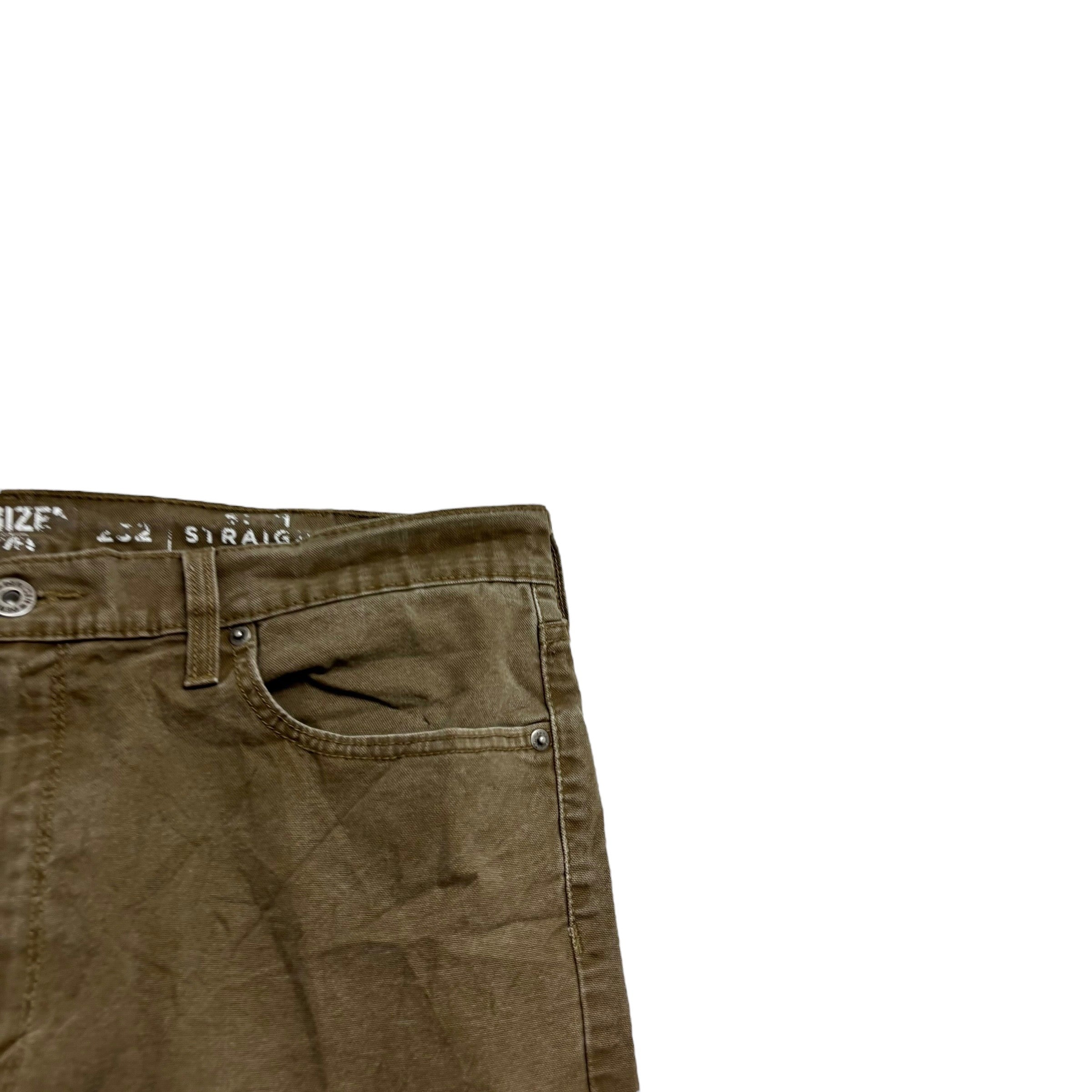 Levis Denizen Jeans W38 L29 Mens Brown Slim Straight Fit Stretch Denim