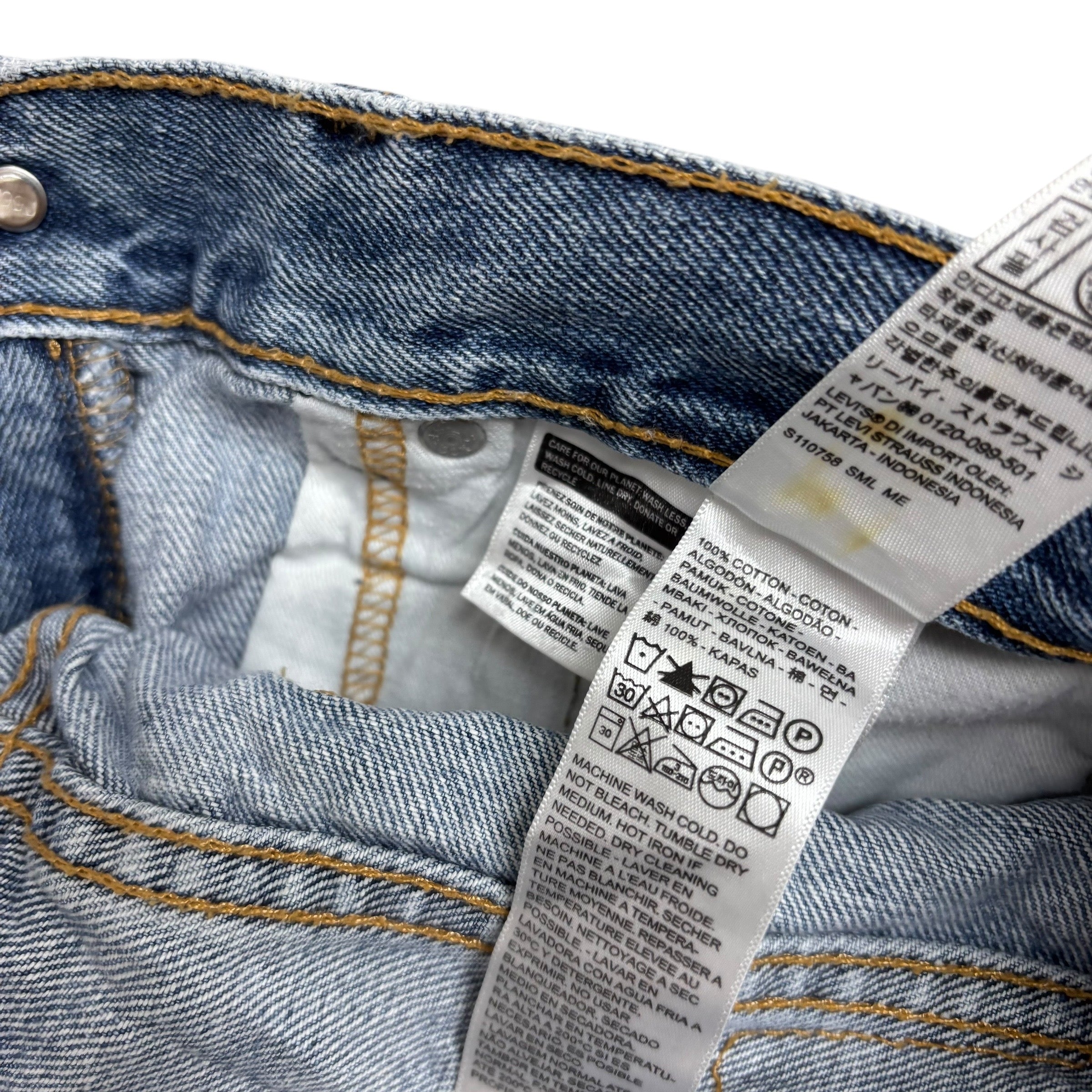 Levis 505 Jeans W33 L30 Mens Light Blue Regular Straight Fit Denim