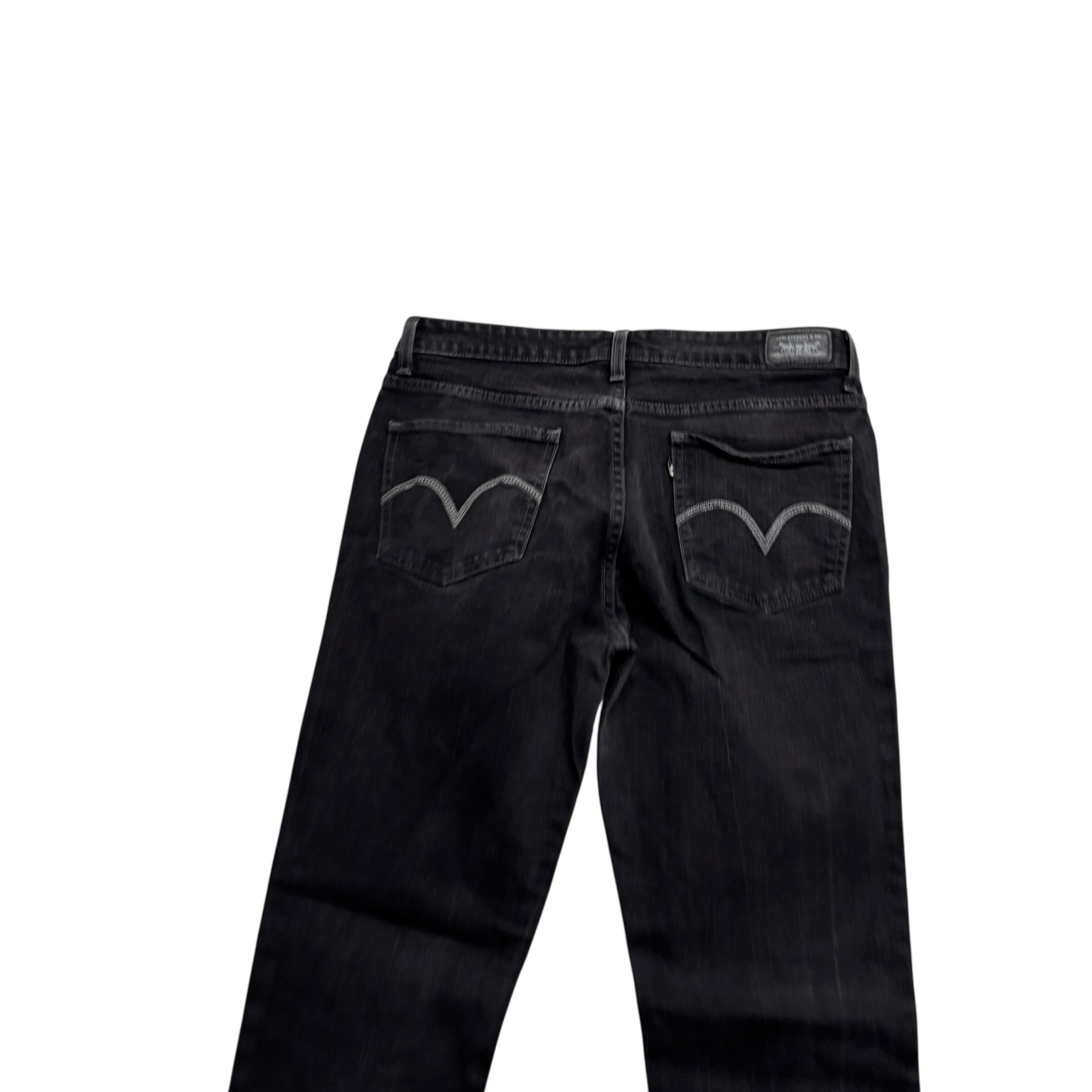 Levis Jeans W32 L30 Womens Skinny Fit Black Stretch Vintage Denim (E)