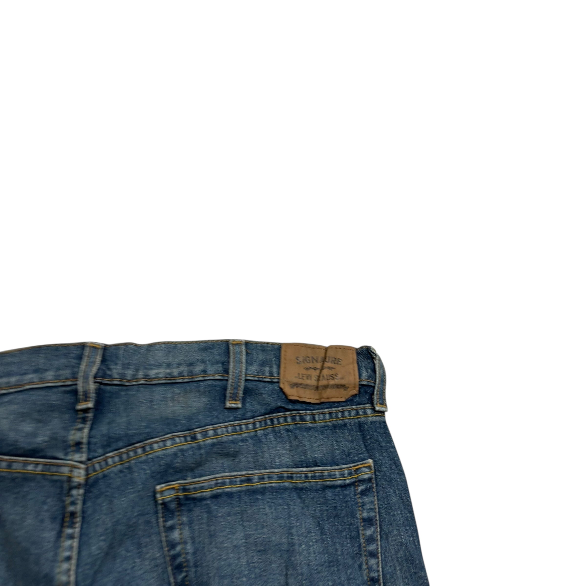 Levis Signature Jeans W38 L30 Mens Dark Blue Relaxed Straight Stretch Denim (E)