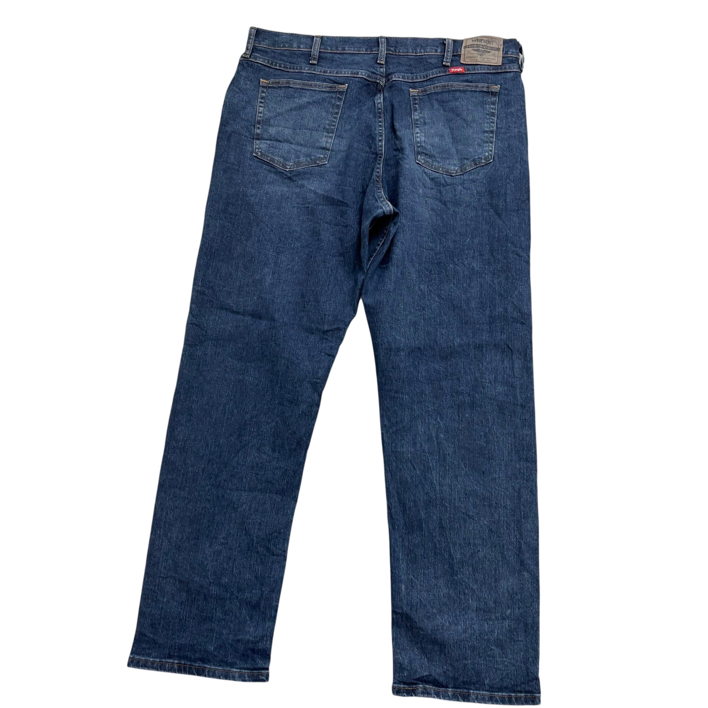 Wrangler Jeans W38 L32 Mens Dark Blue Relaxed Straight Fit Stretch Denim (E)