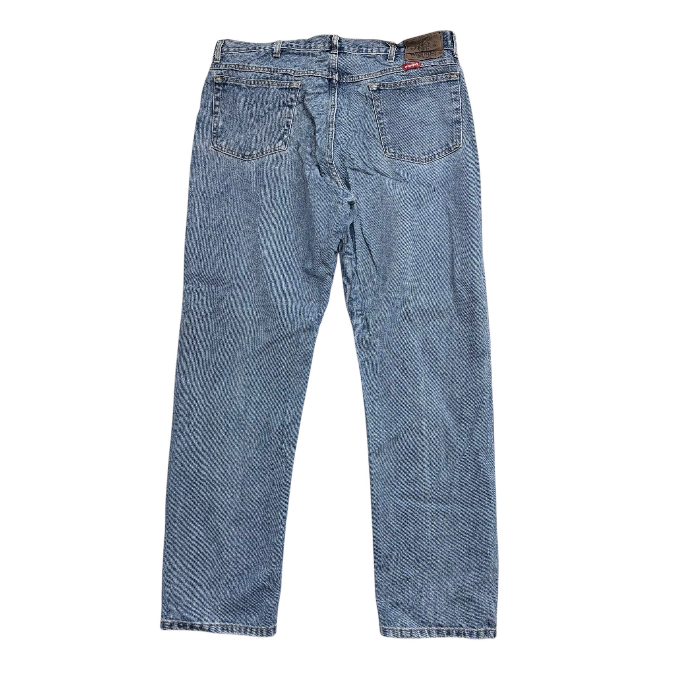 Wrangler Jeans W38 L32 Mens Regular Straight Fit Light Blue Vintage Denim (E)
