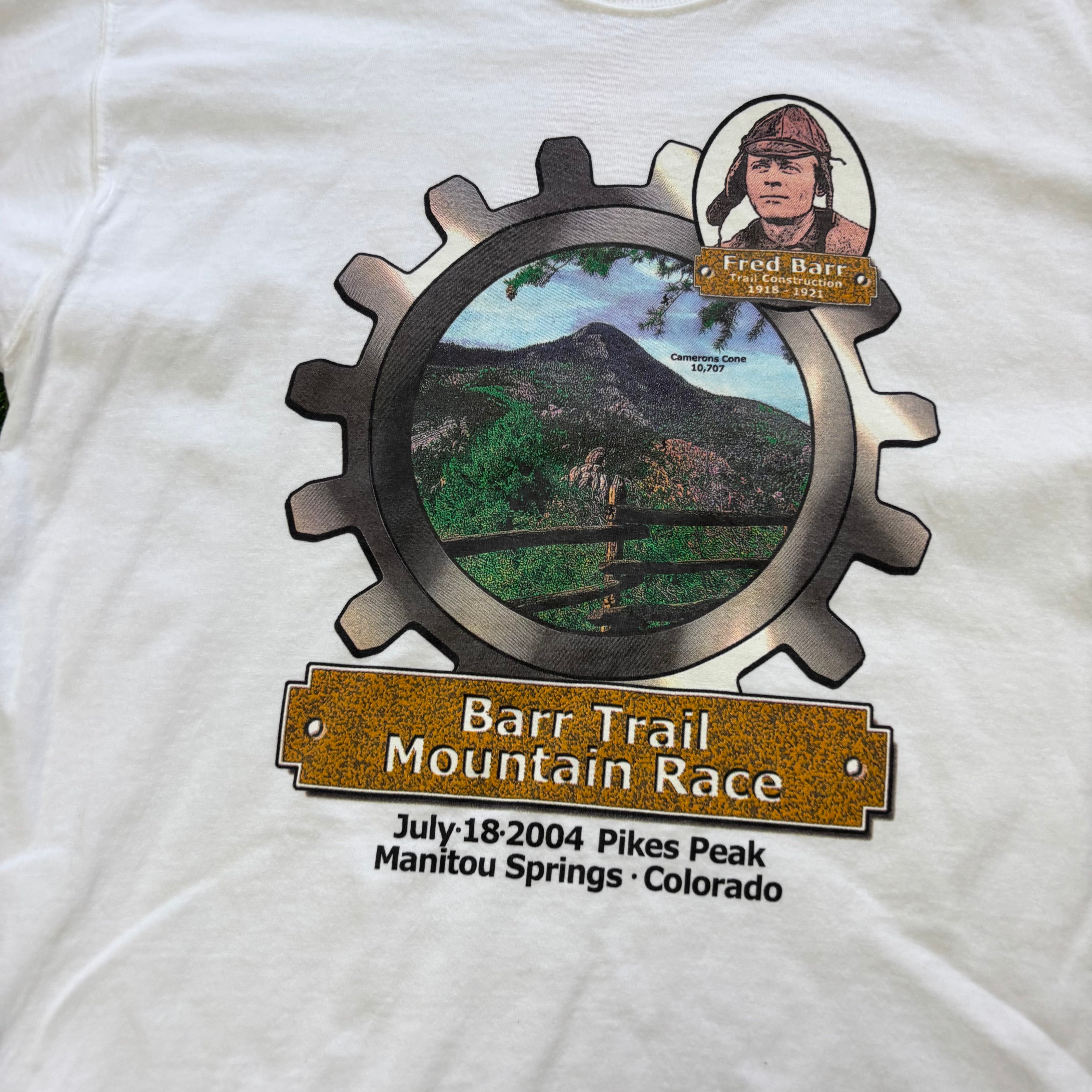 Vintage T Shirt Mens Medium White Graphic Print 00s Cycling USA (E)