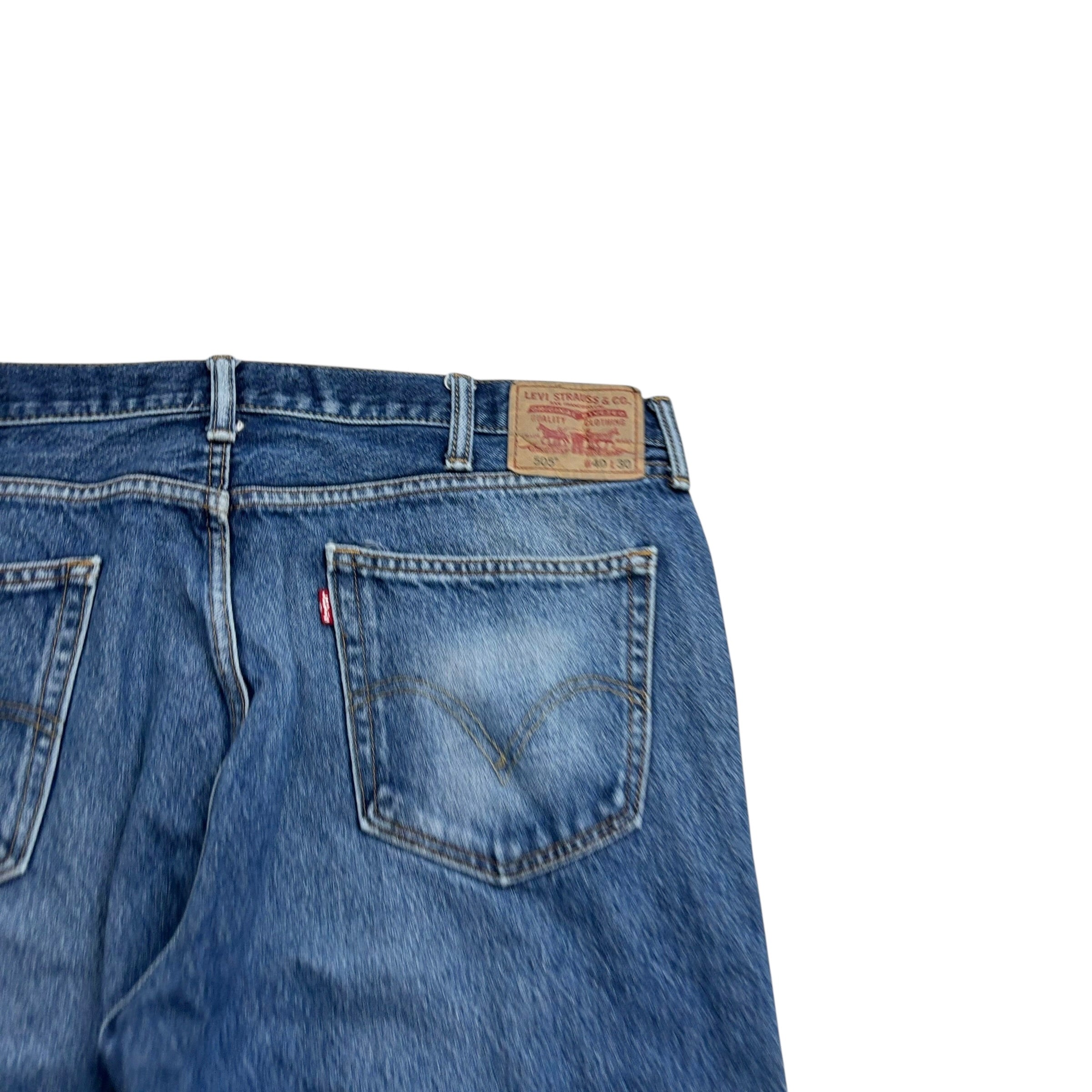 Levis 505 Jeans W40 L30 Mens Mid Blue Regular Straight Fit Vintage Denim (F)