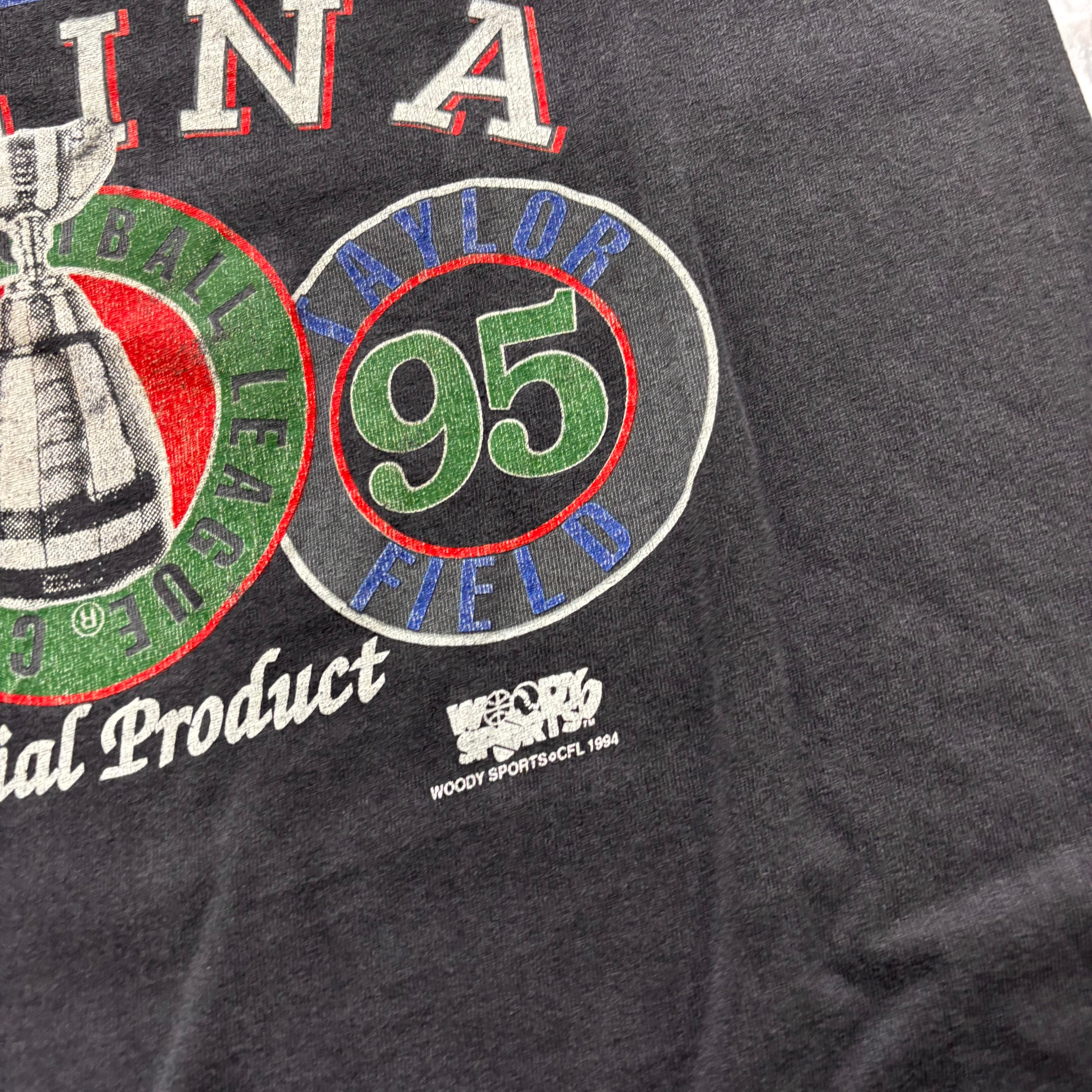 Vintage T Shirt Mens Medium Black Single Stitch Graphic Print 90s USA NFL