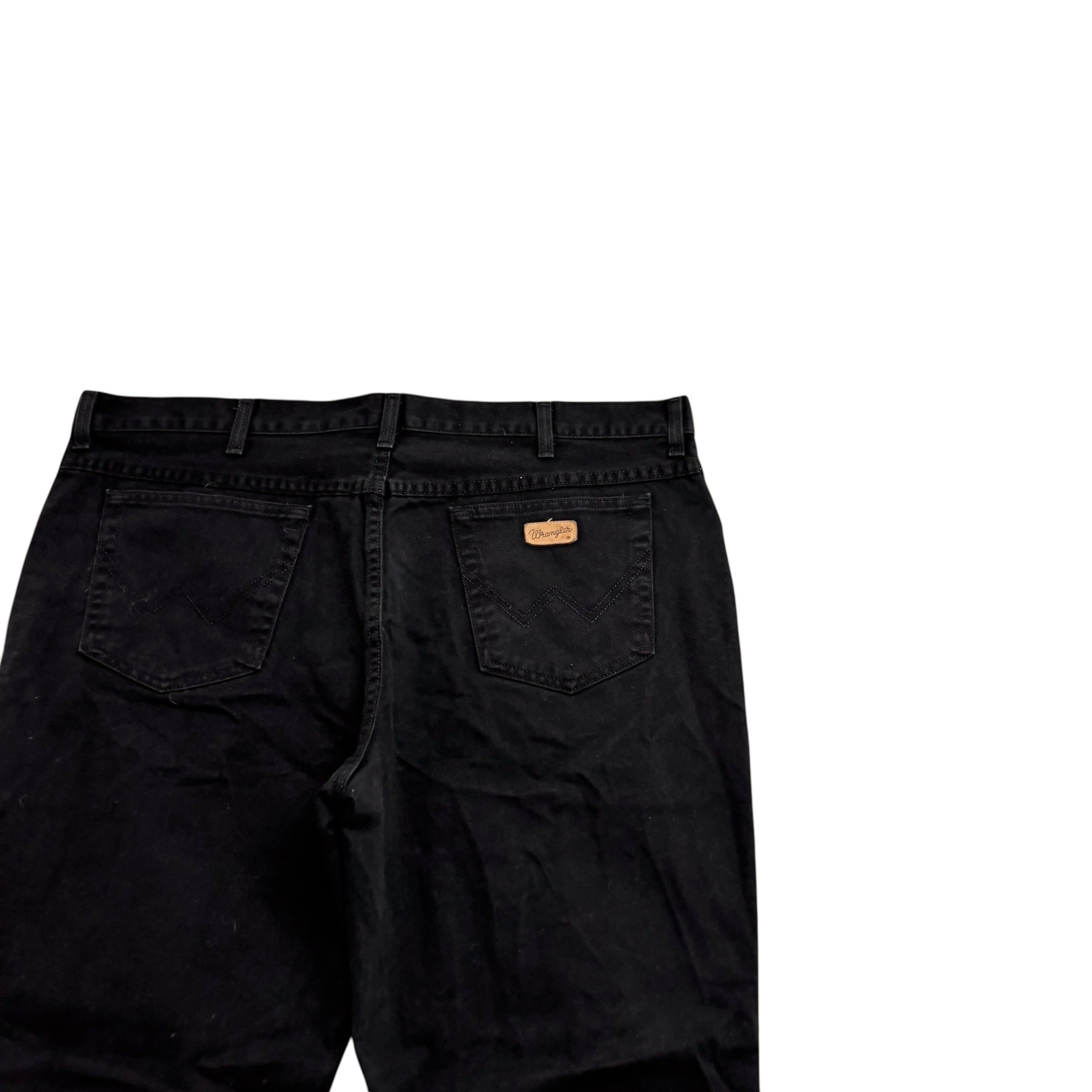 Wrangler Texas Jeans W40 L30 Mens Black Regular Straight Fit Denim (E)