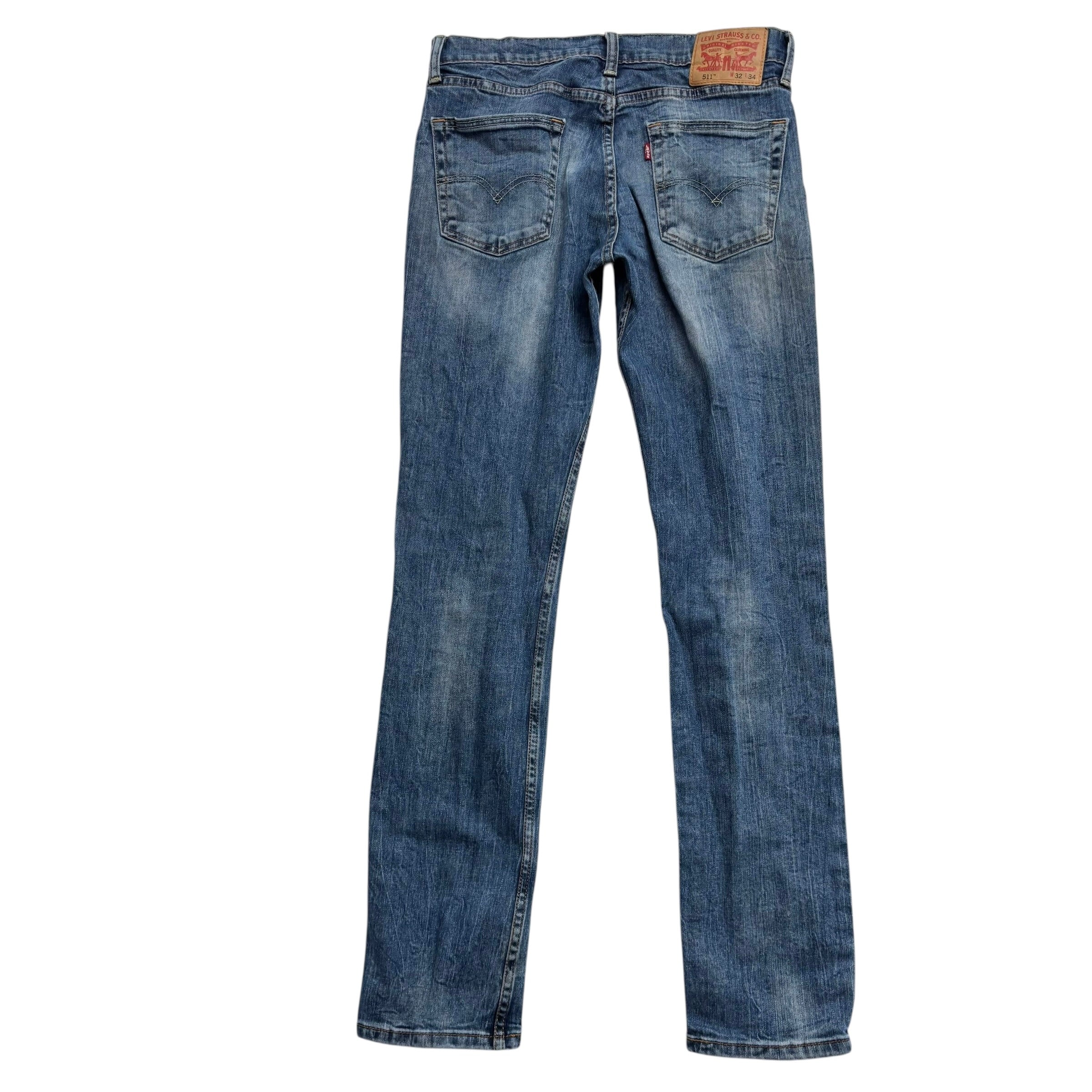 Levis 511 Jeans W31 L33 Mens Mid Blue Slim Fit Stretch Denim