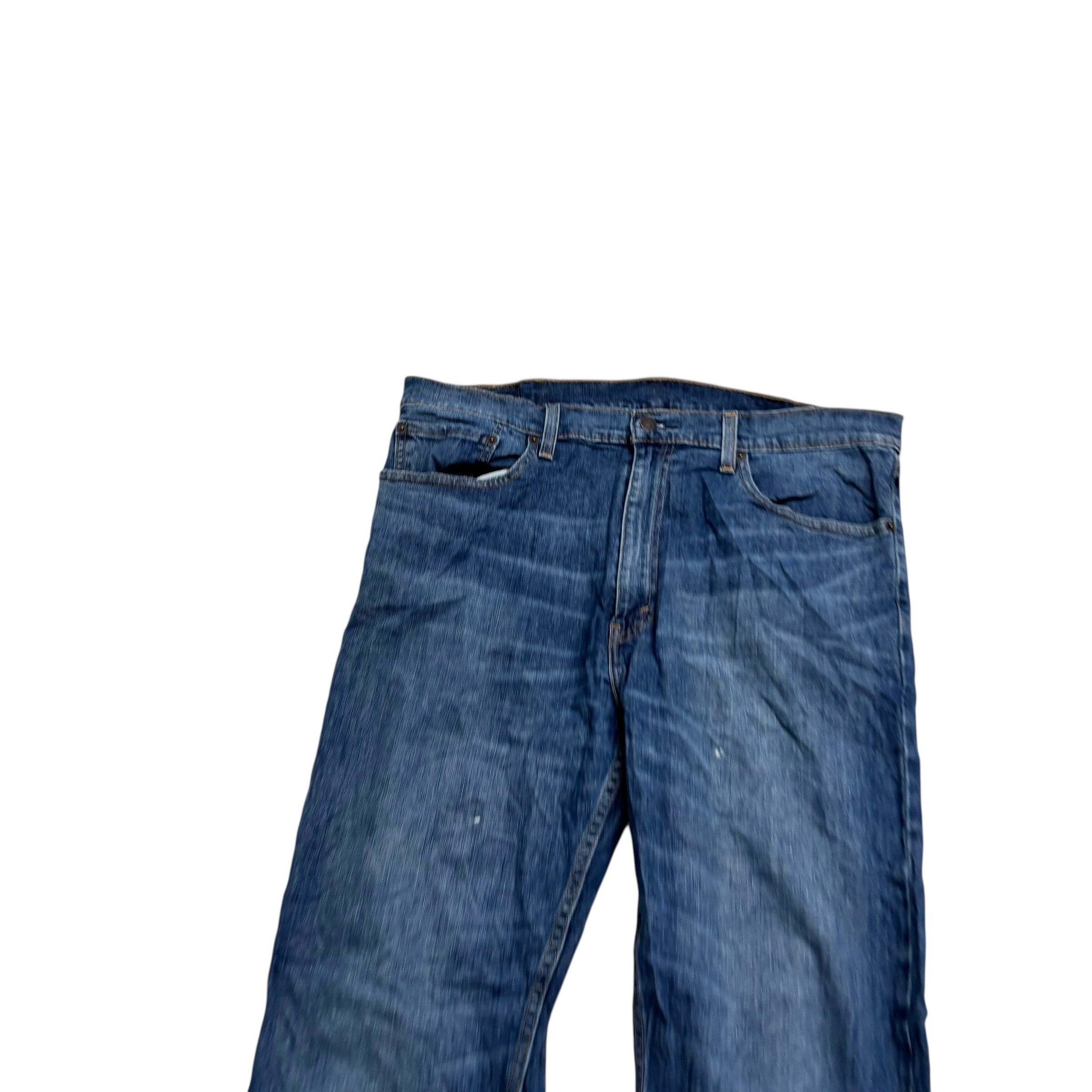 Levis 505 Jeans W38 L32 Mens Mid Blue Regular Straight Fit Stretch Denim