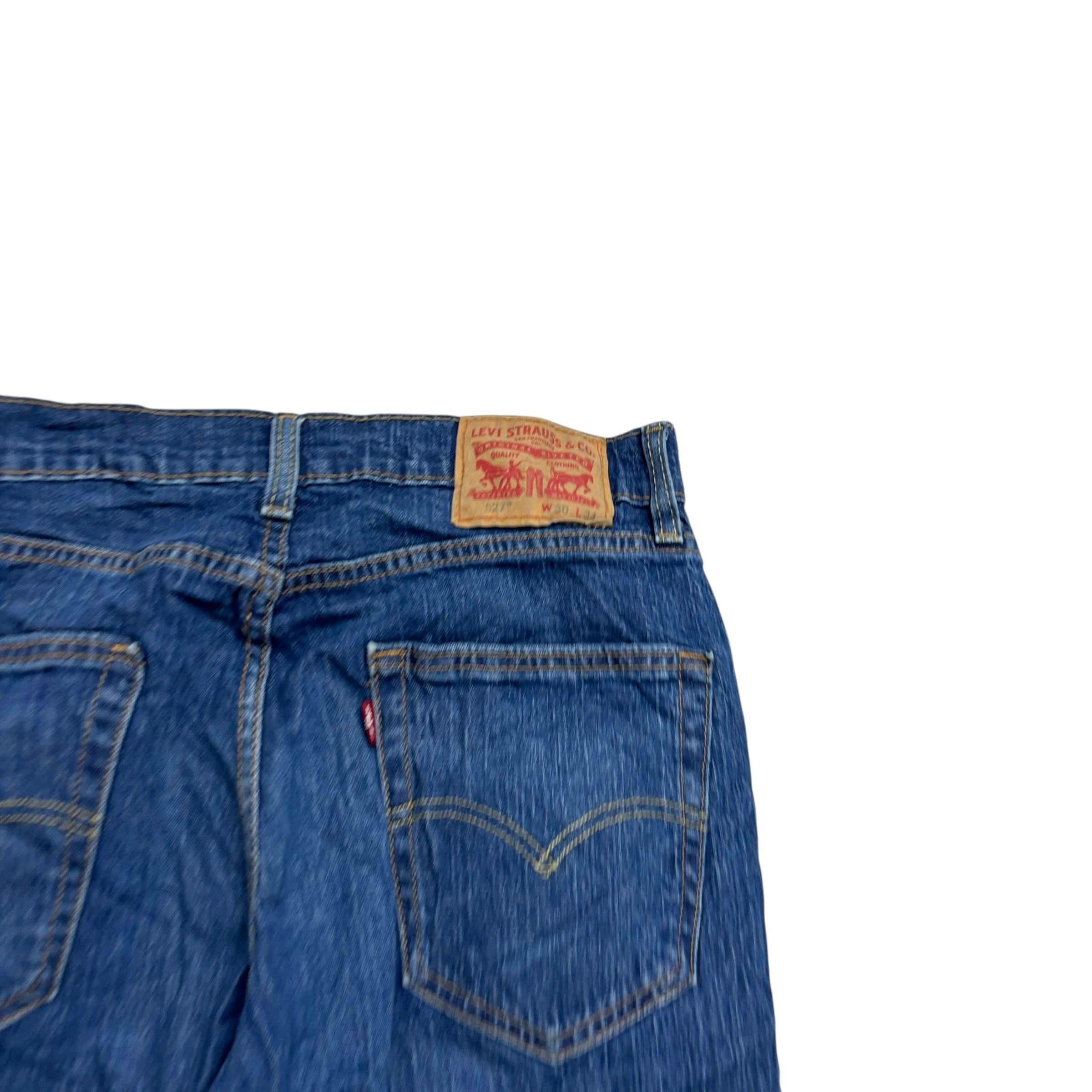 Levis 527 Jeans W30 L34 Mens Mid Blue Slim Bootcut Fit Stretch Denim (E)