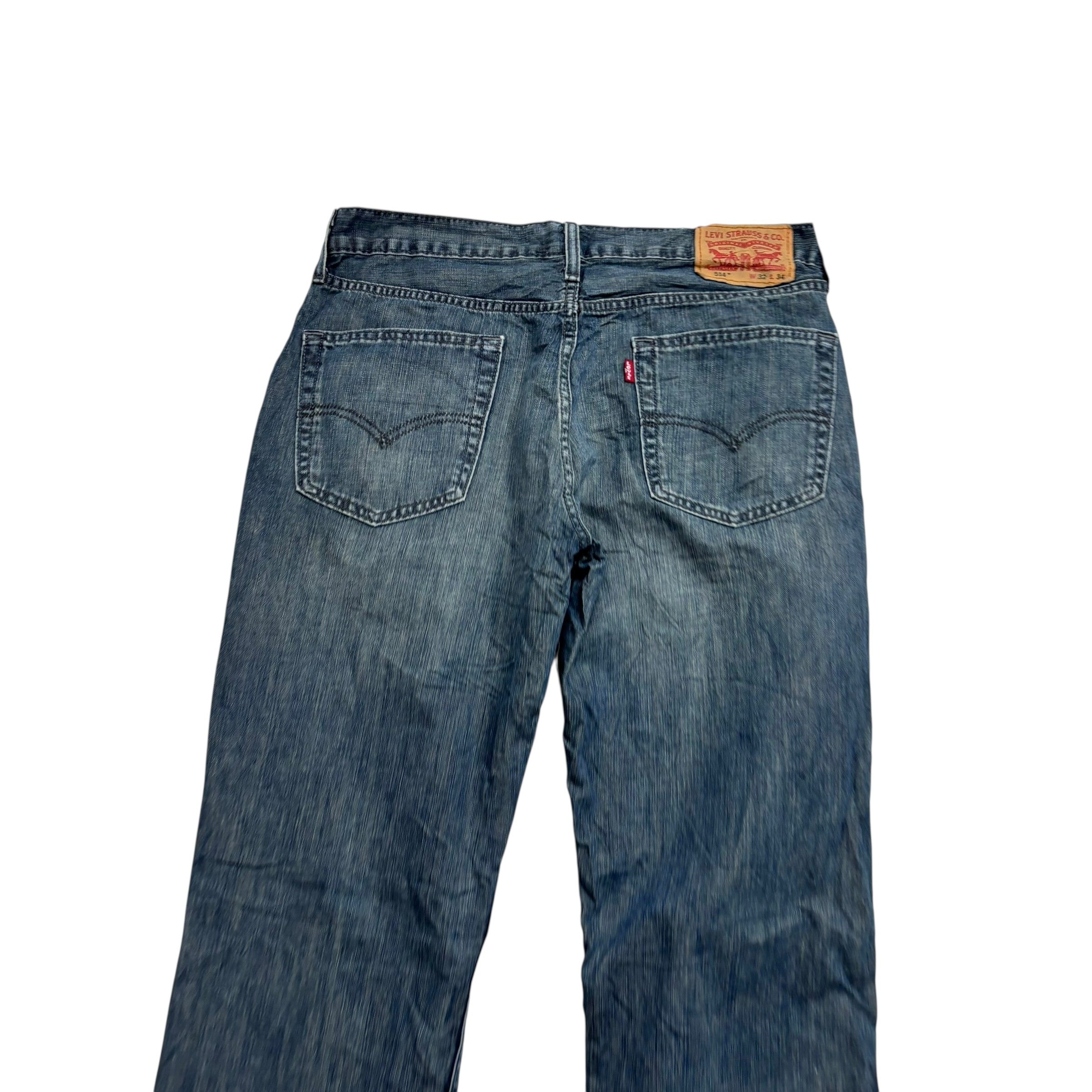 Levis 514 Jeans W32 L34 Mens Dark Blue Regular Straight Fit Denim (E)