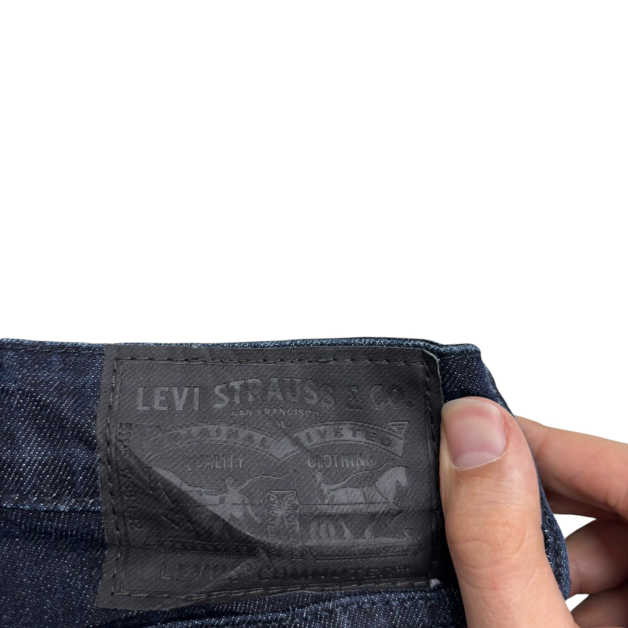 Levis Commuter Jeans W38 L30 Mens Navy Blue Straight Fit Stretch Denim (E)