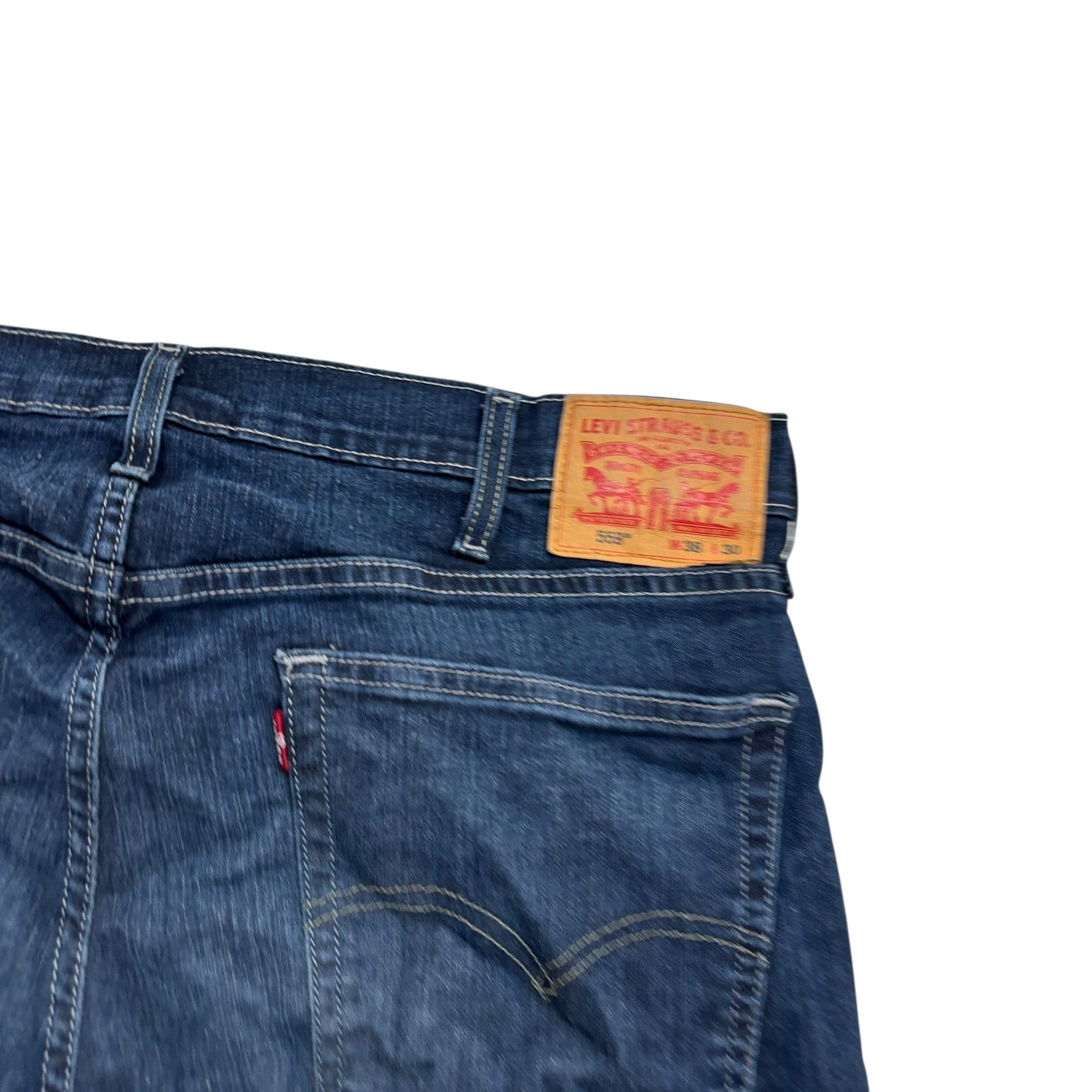 Levis 559 Jeans W38 L30 Mens Navy Blue Regular Straight Fit Stretch Denim